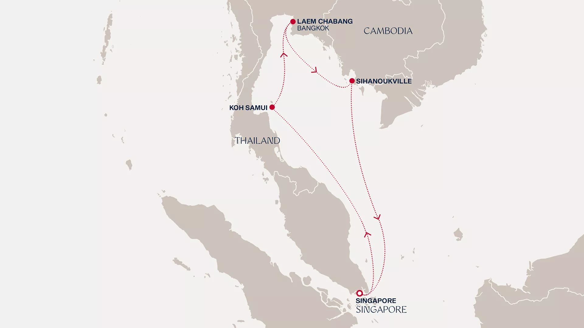 Explora III December 19-26 2027 cruise route map from Singapore to Singapore