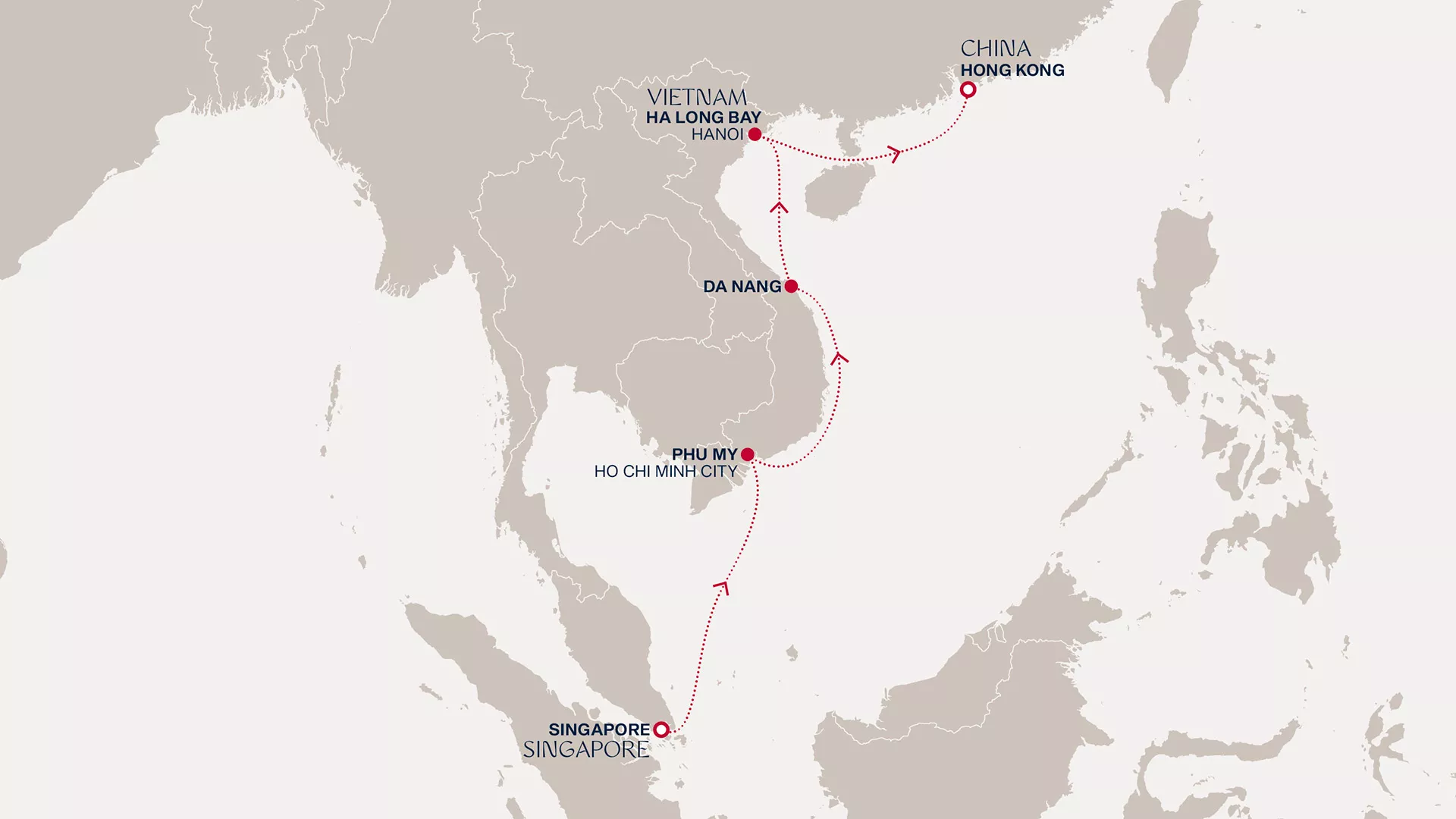 Explora III January 9-16 2028 cruise route map from Singapore to Hong Kong