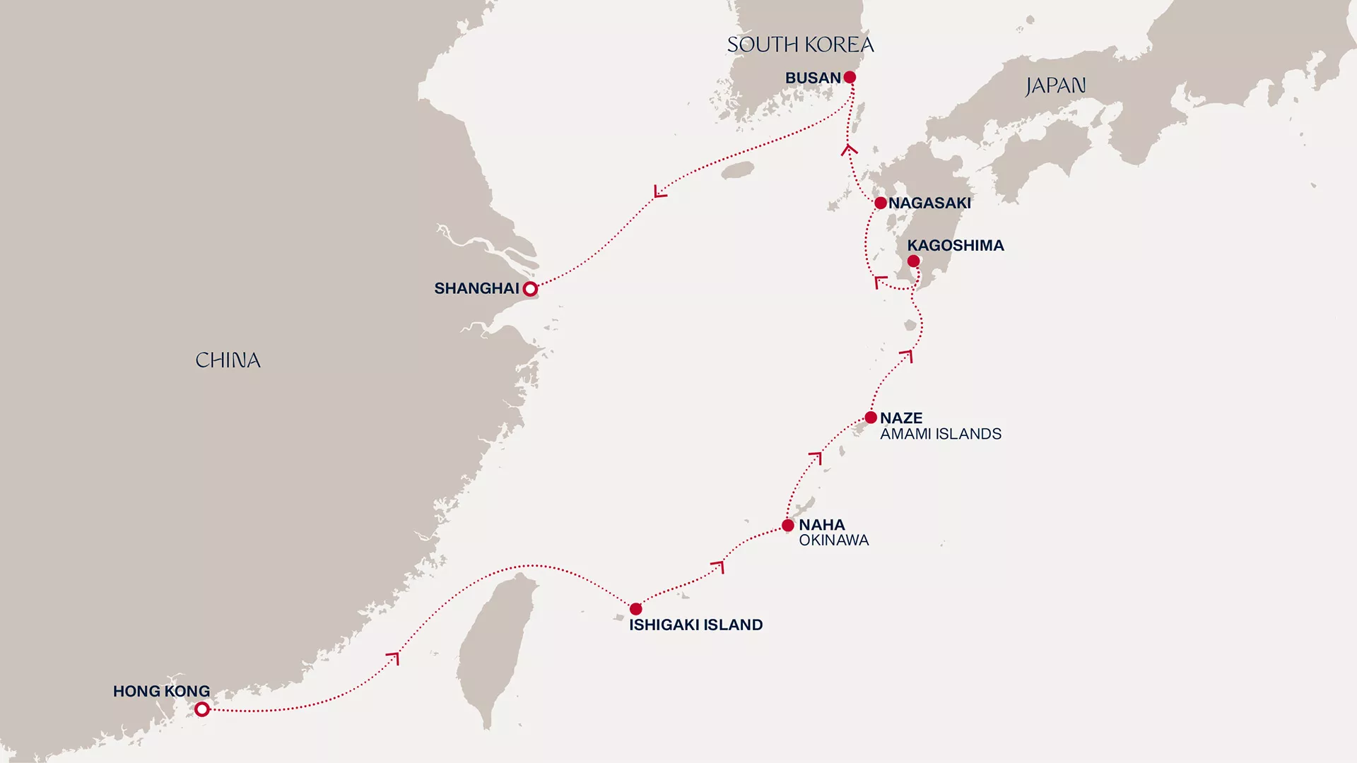 Explora III January 16-25 2028 cruise route map from Hong Kong to Shanghai