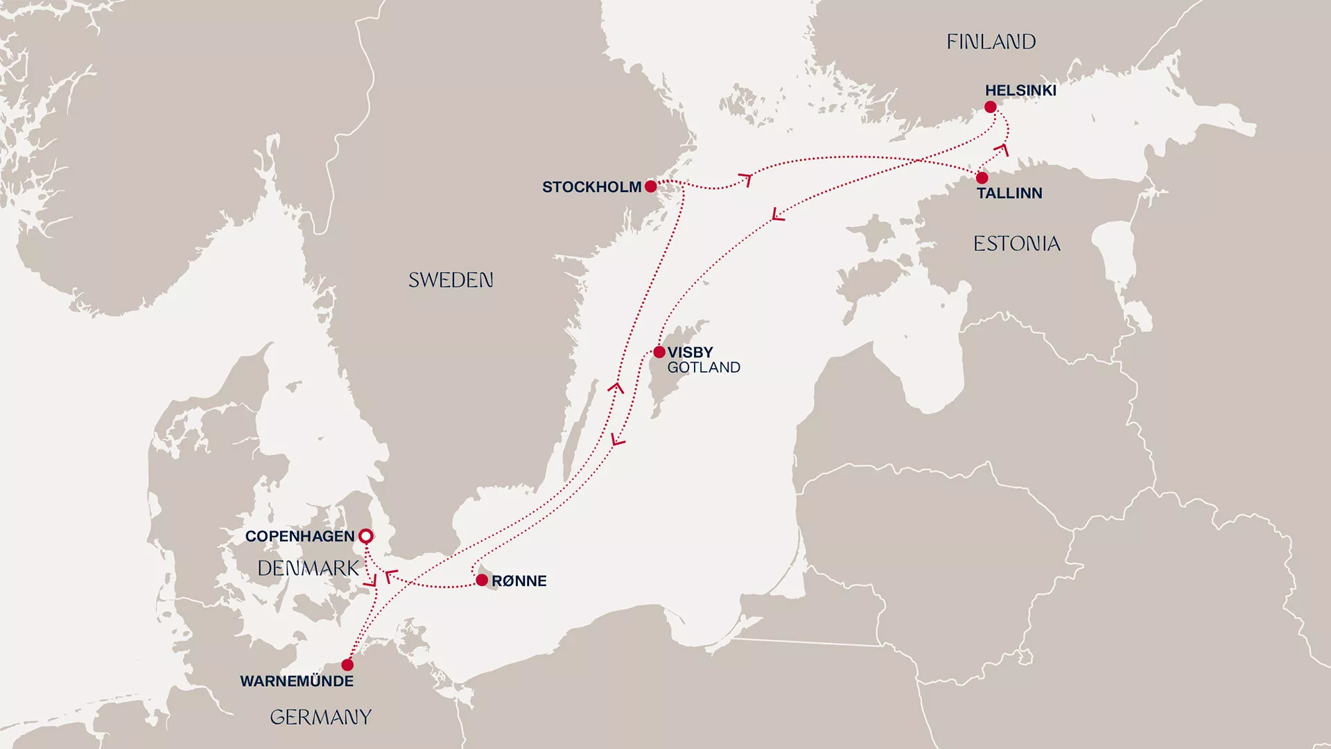 Explora IV July 28-August 6 2027 cruise route map from Copenhagen to Copenhagen