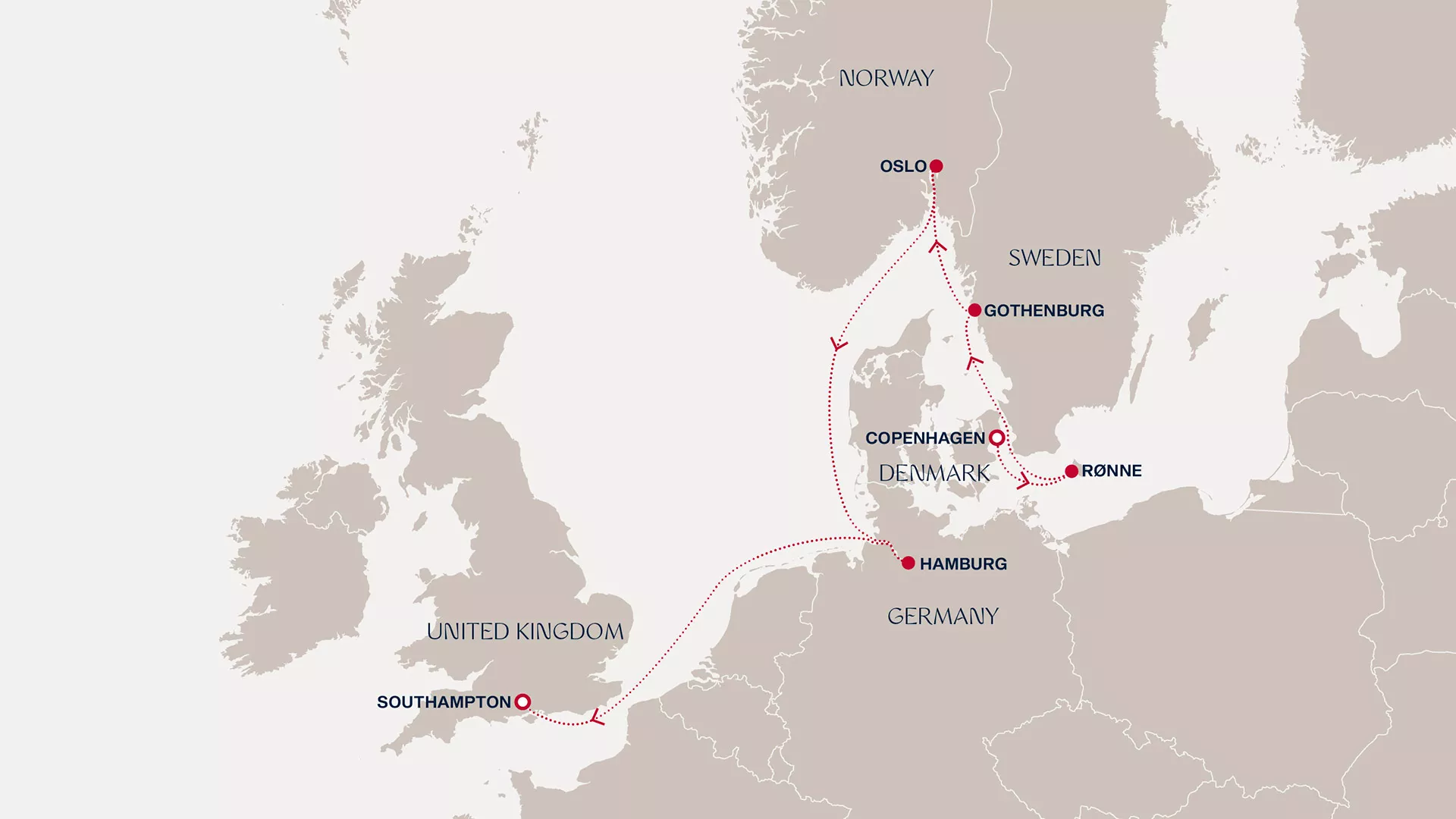 Explora IV August 20-27 2027 cruise route map from Copenhagen to Copenhagen