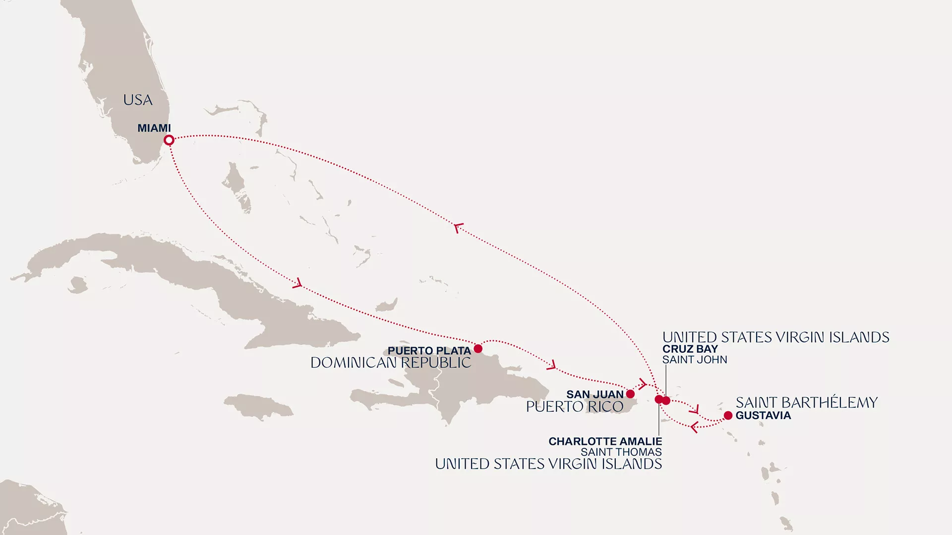 Explora IV December 4-13 2027 cruise route map from Miami to Miami