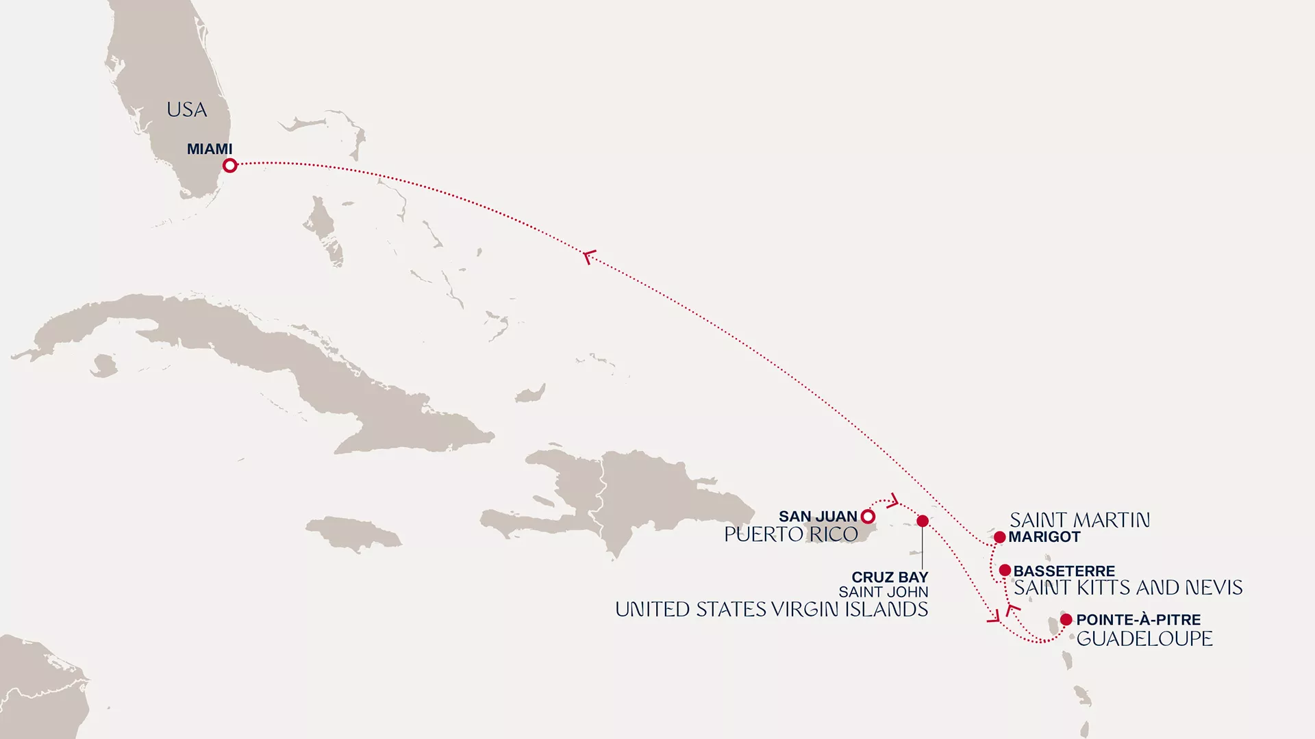 Explora IV April 29-May 6 2028 cruise route map from San Juan to Miami