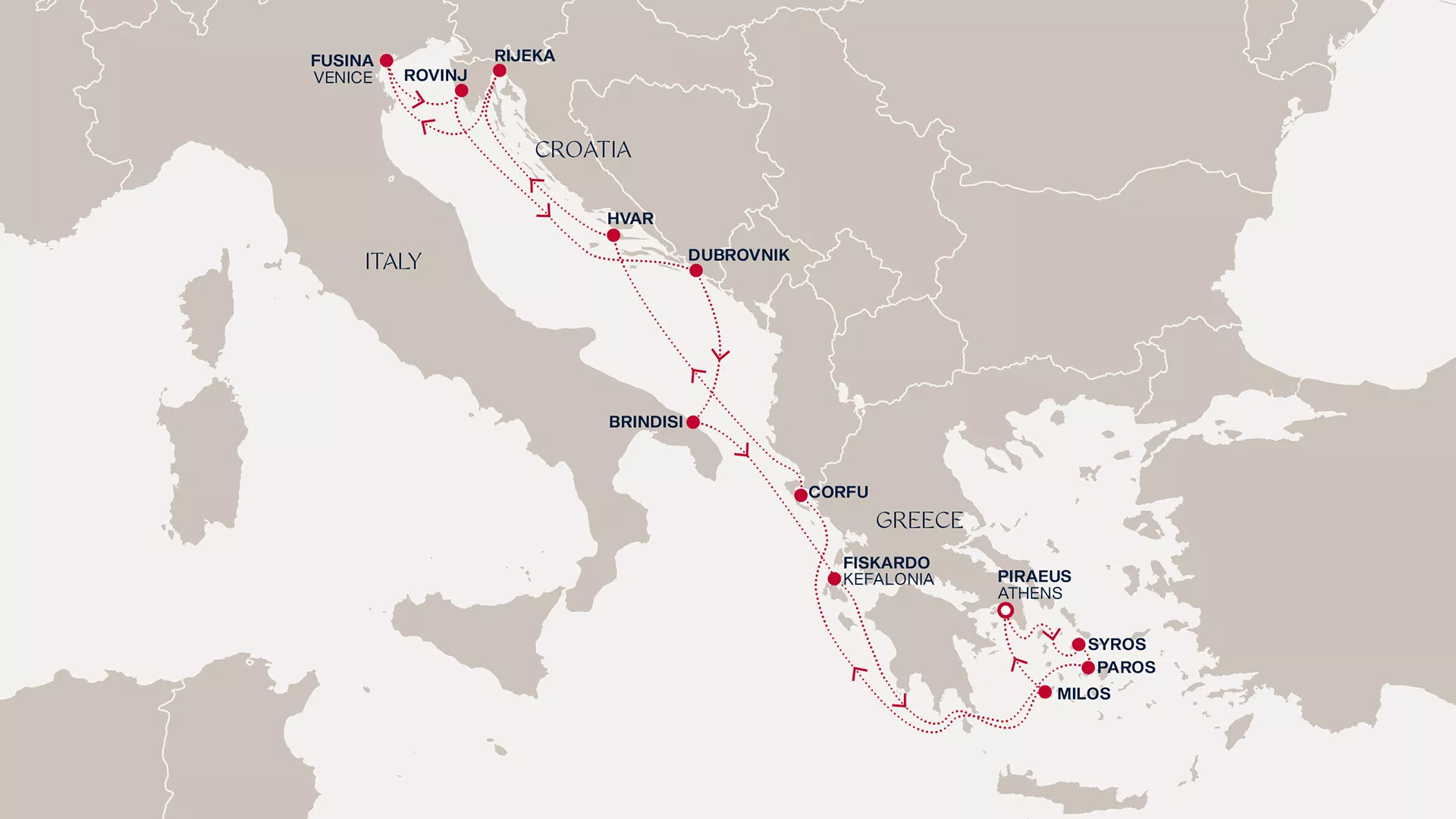 Explora II August 24-September 7 2026 cruise route map from Piraeus (Athens) to Piraeus (Athens)