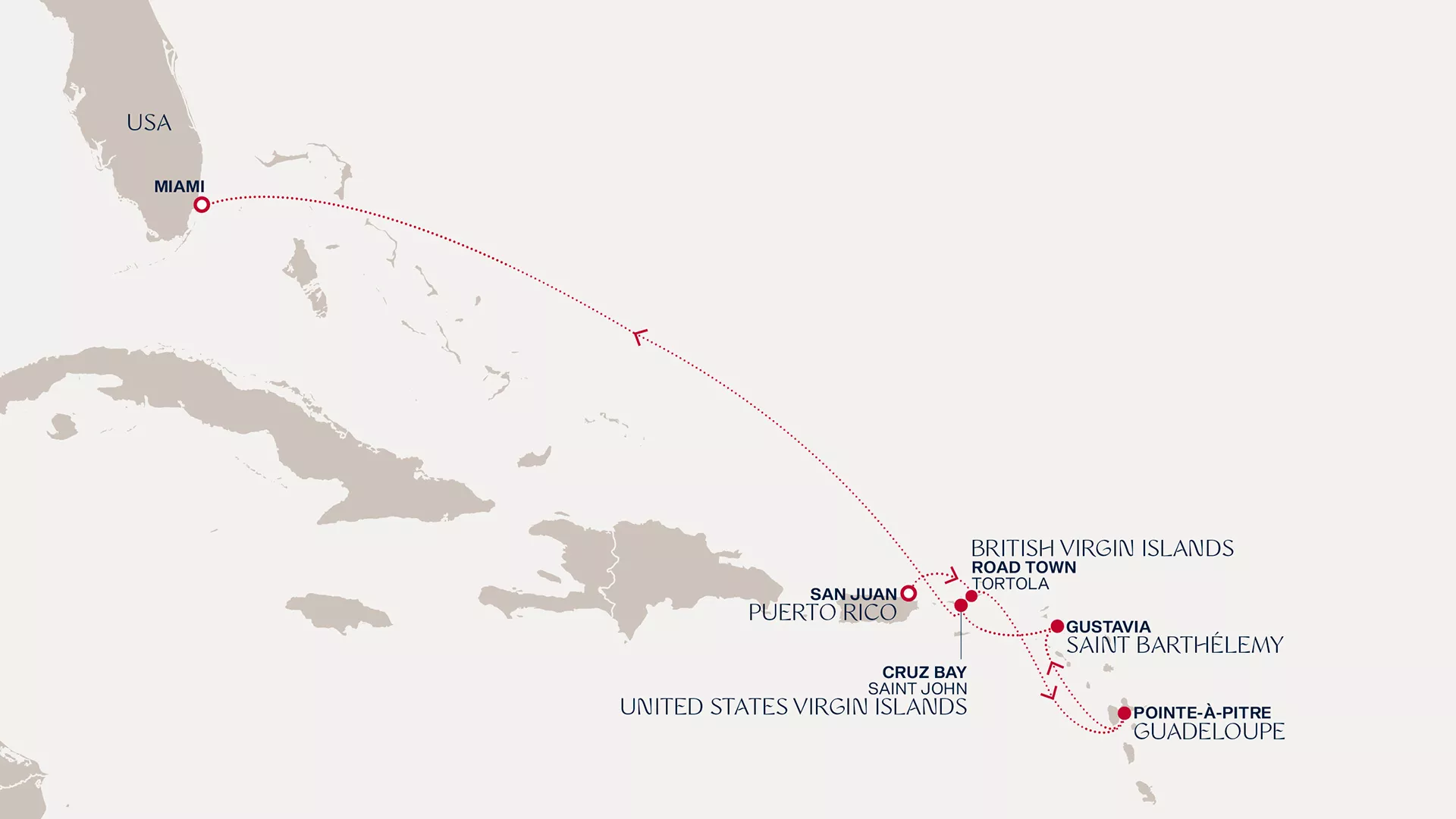 Explora II December 19-26 2027 cruise route map from San Juan to Miami