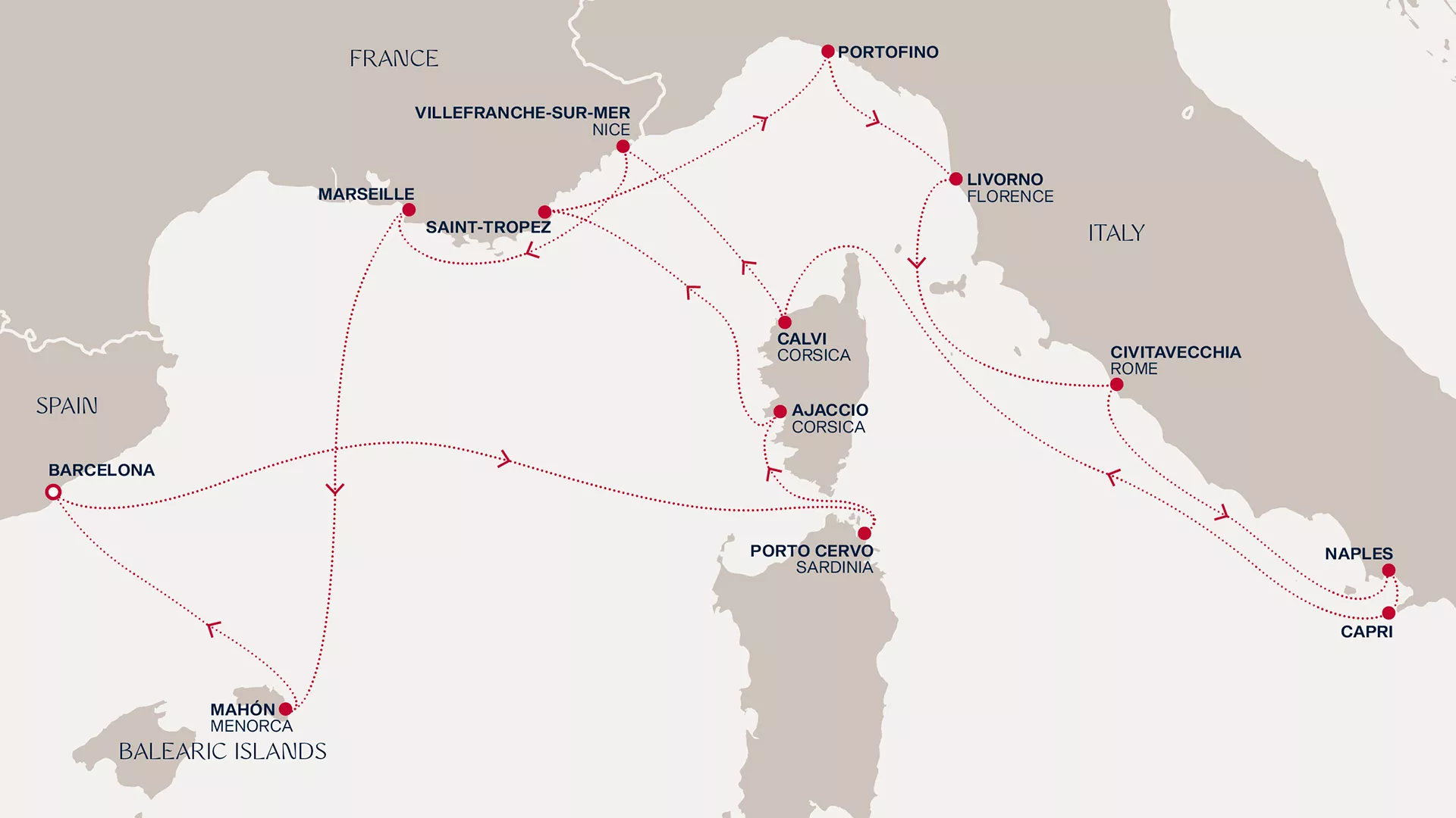 Explora I September 14-28 2026 cruise route map from Barcelona to Barcelona