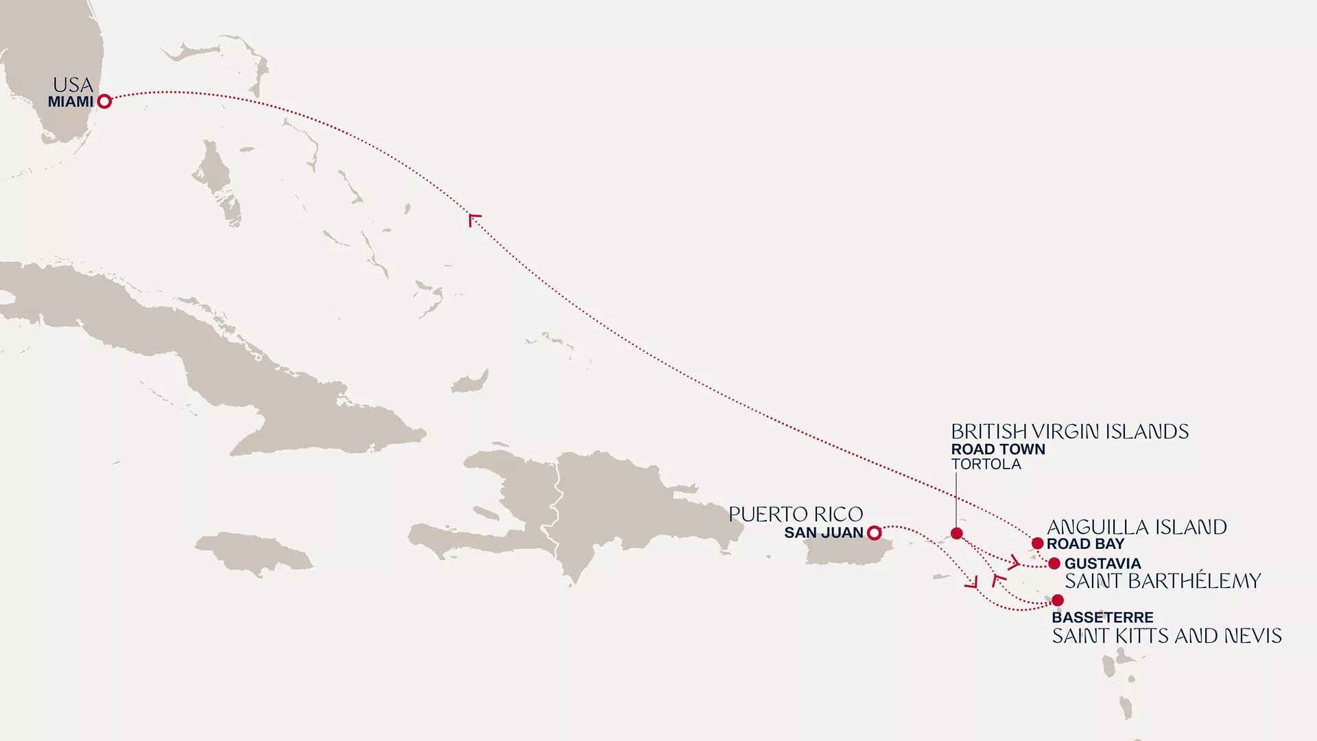 Explora I December 20-27 2026 cruise route map from San Juan to Miami