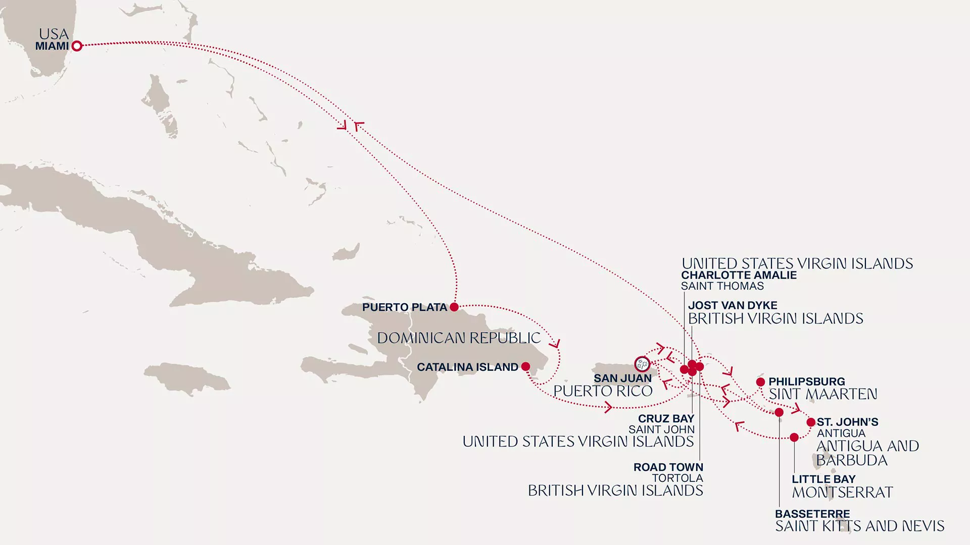 Explora I December 27 2026-January 11 2027 cruise route map from Miami to Miami