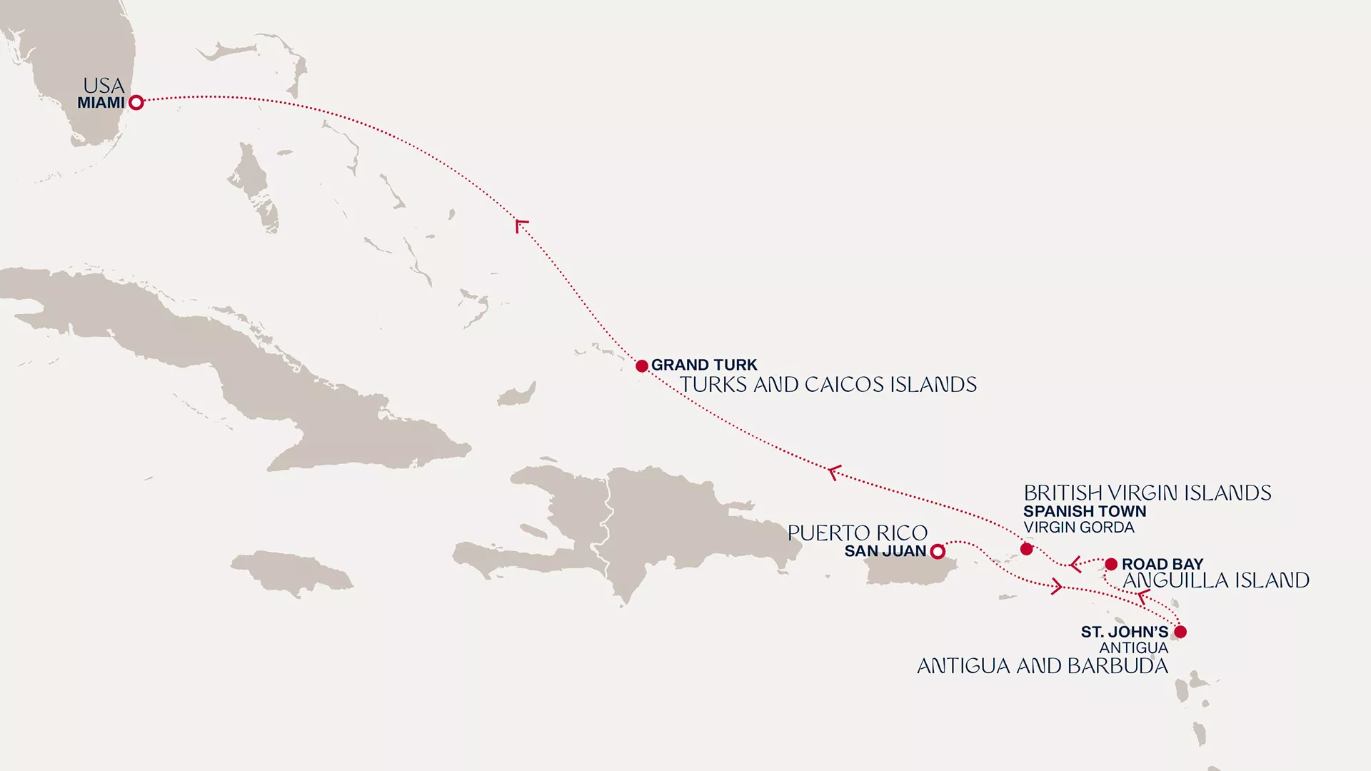 Explora I March 1-8 2027 cruise route map from San Juan to Miami