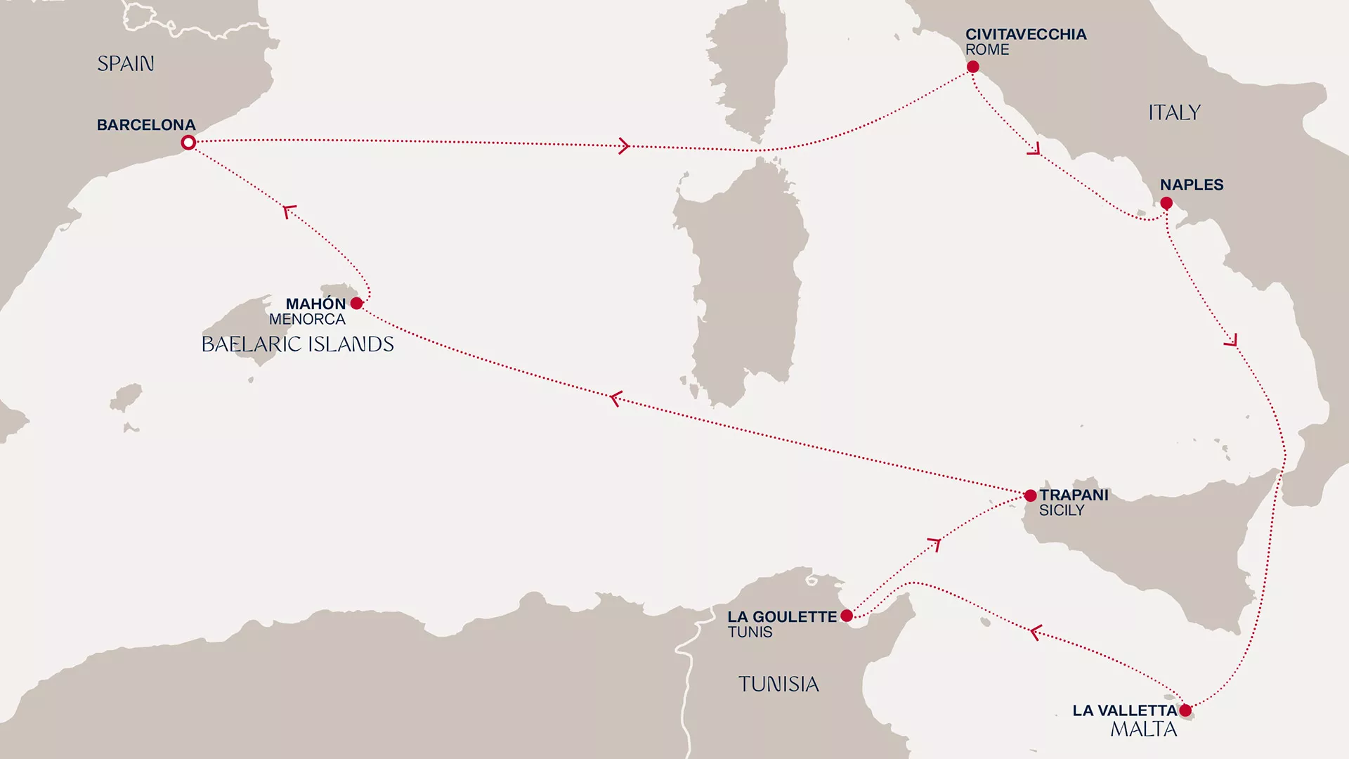 Explora I March 24-April 3 2027 cruise route map from Barcelona to Barcelona