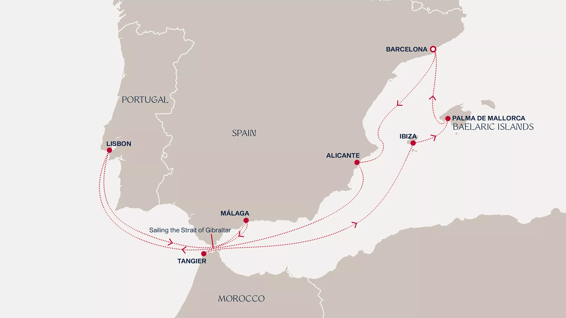 Explora I April 23-May 3 2027 cruise route map from Barcelona to Barcelona