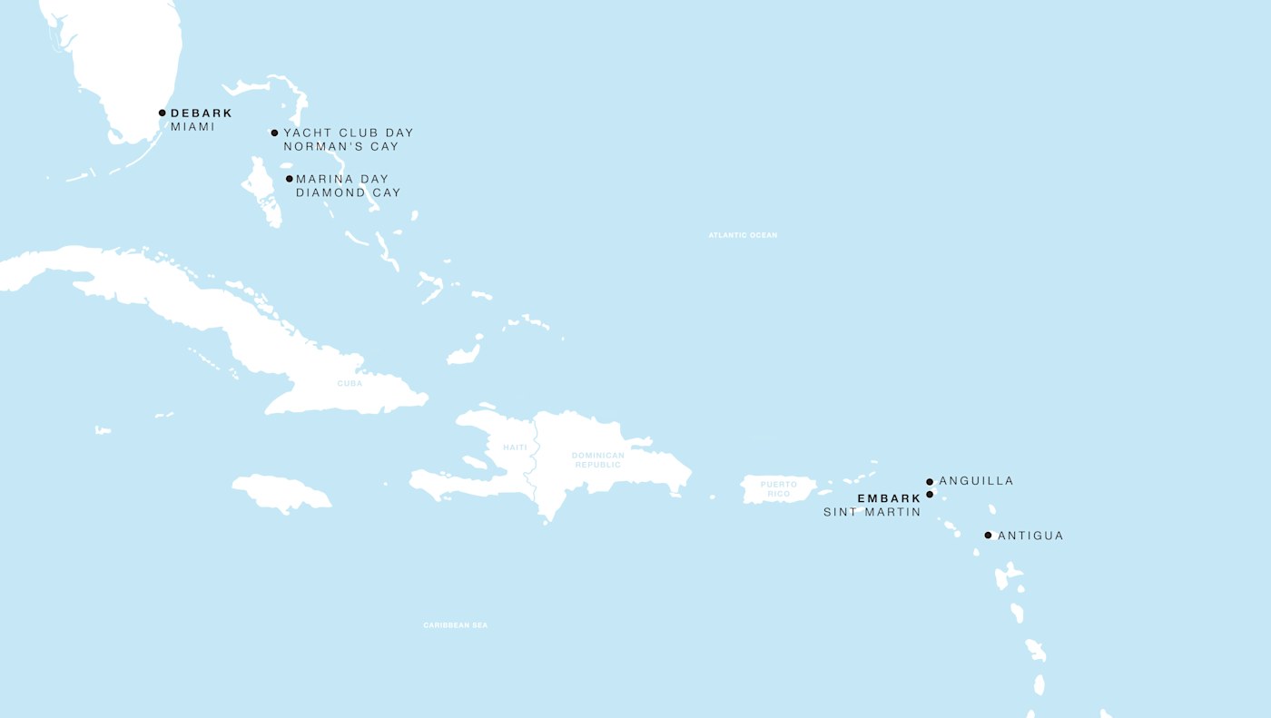 Four Seasons I Voyage FS-I-261213-007 | 7 days - Grand Caribbean featuring Anguilla & Antigua itinerary map