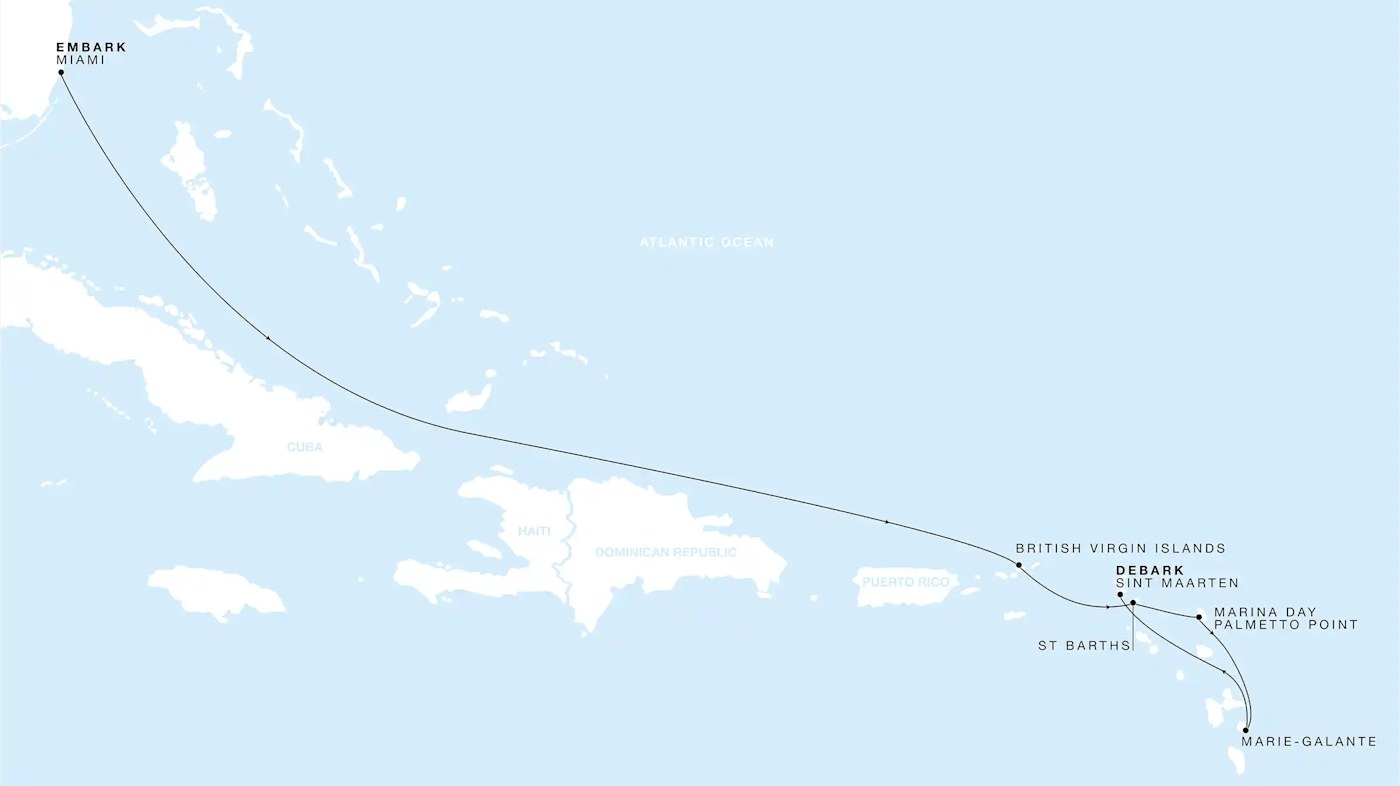 Four Seasons I Voyage FS-I-261220-007 | 7 days - Grand Caribbean featuring St Barths & Marie-Galante itinerary map
