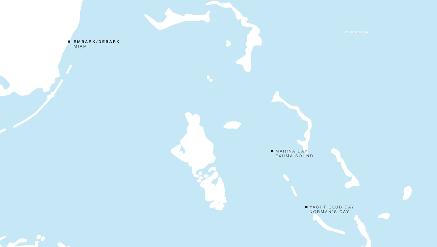 Four Seasons I Voyage FS-I-270108-005 | 5 days - Bahamas featuring Exuma Sound itinerary map