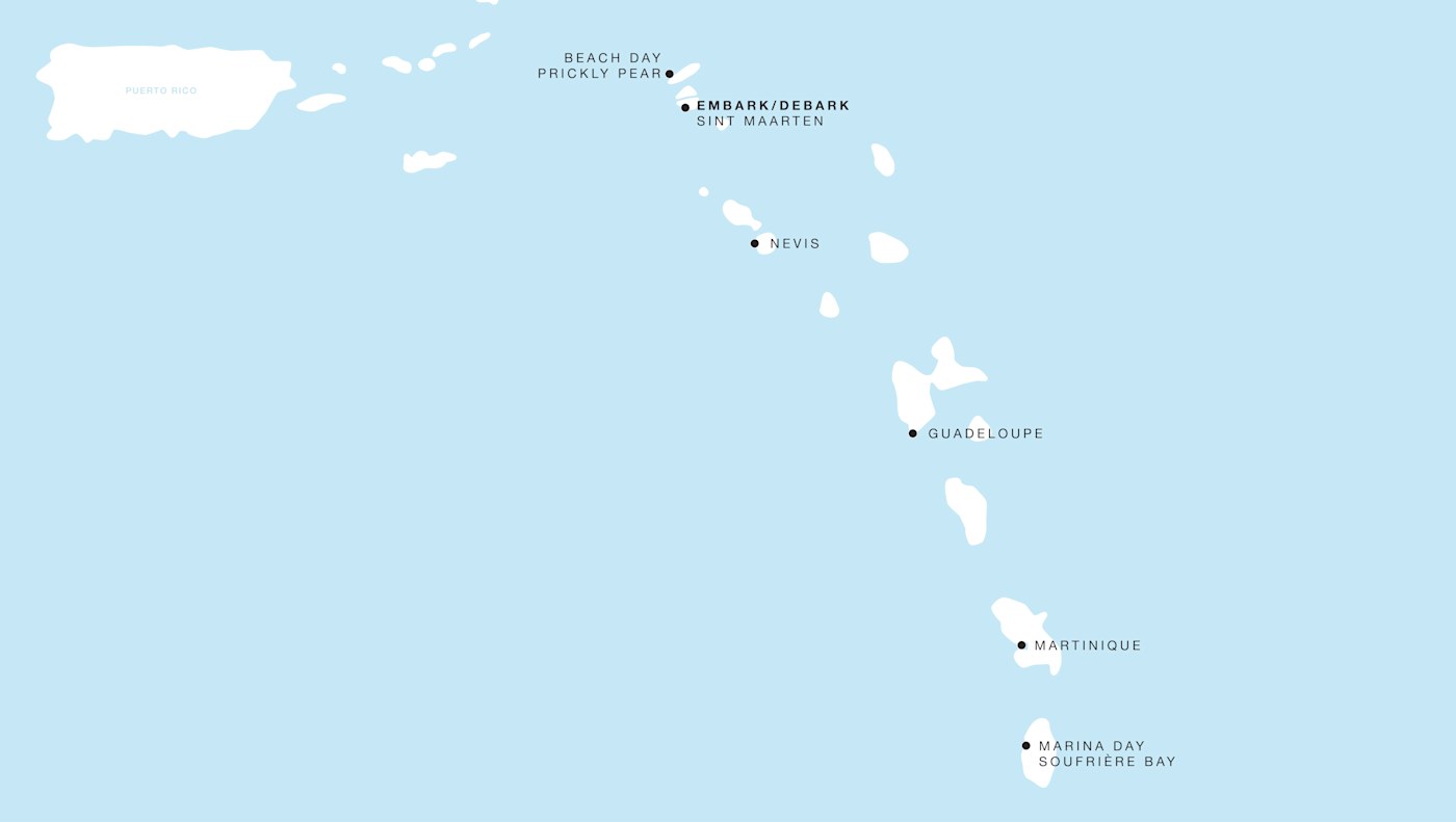 Four Seasons I Voyage FS-I-270221-007 | 7 days - Lesser Antilles featuring Guadeloupe & Anguilla itinerary map