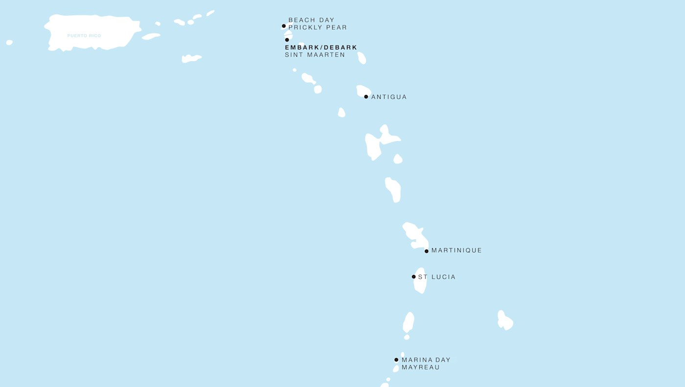 Four Seasons I Voyage FS-I-270228-007 | 7 days - Lesser Antilles featuring St Lucia & Martinique itinerary map