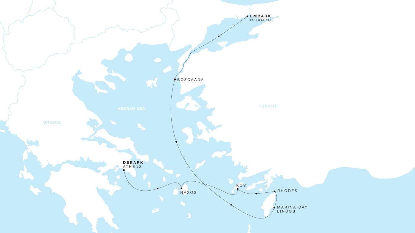 Four Seasons I Voyage FS-I-270516-007 | 7 days - Greek Isles featuring Rhodes & Kos itinerary map
