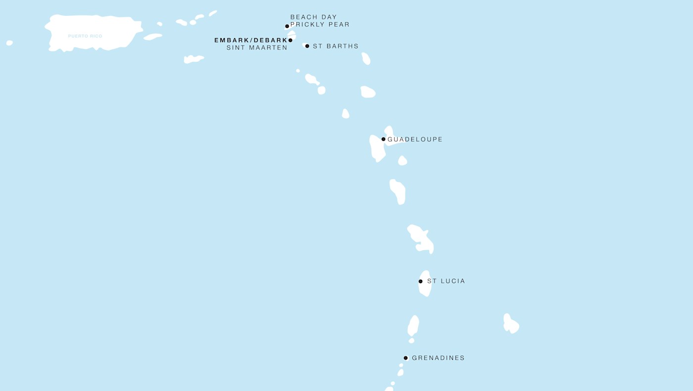 Four Seasons I Voyage FS-I-271212-007 | 7 days - Lesser Antilles featuring Îles des Saintes & St Barths itinerary map