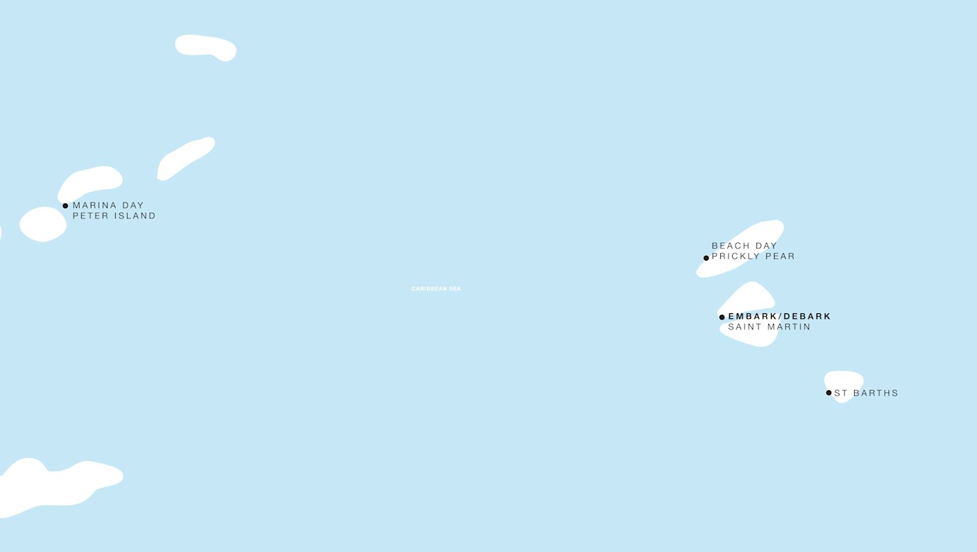 Four Seasons I Voyage FS-I-280425-005 | 5 days - Lesser Antilles featuring St Barths itinerary map