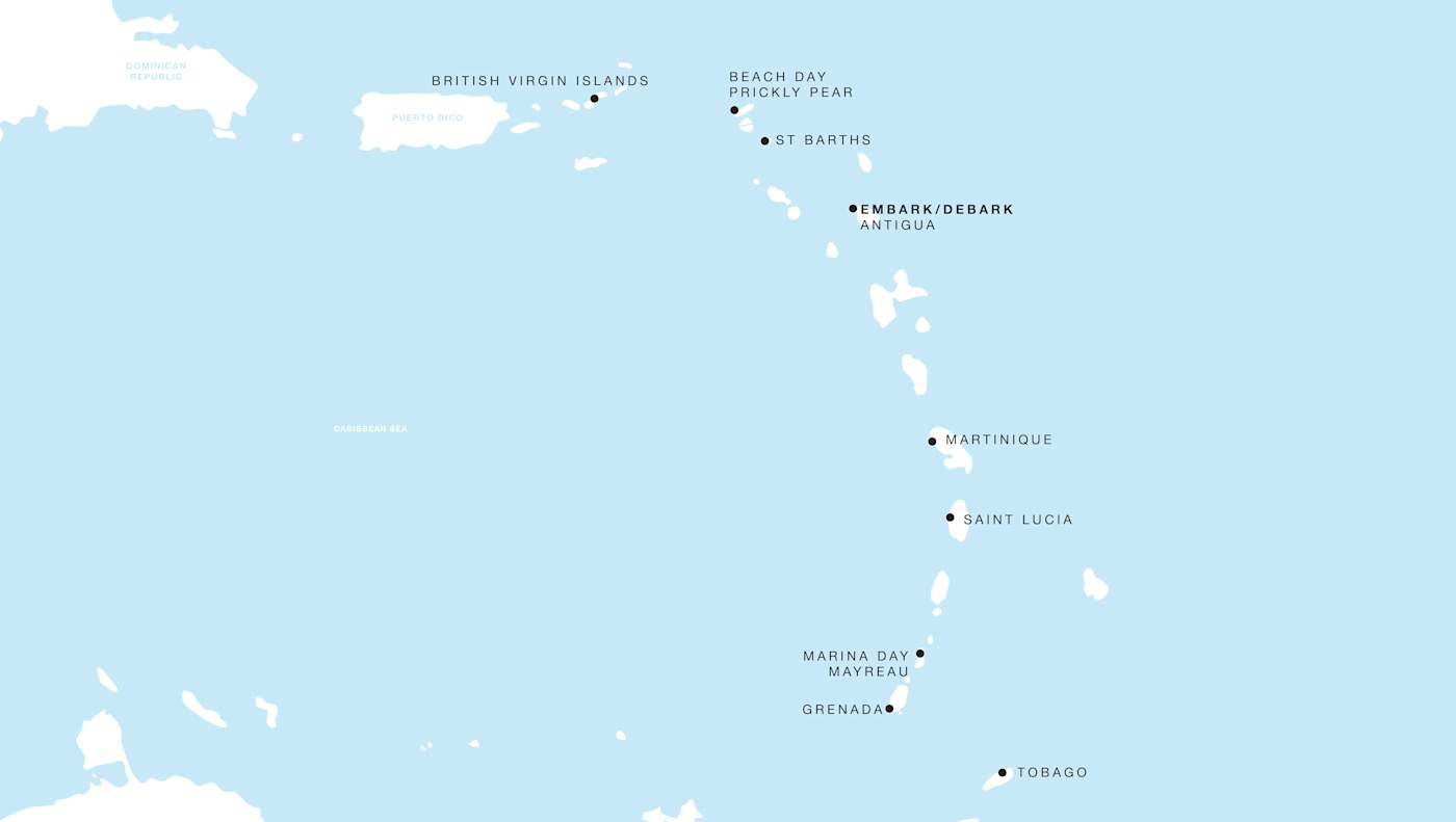 Four Seasons I Roundtrip Saint John's itinerary map, November 19 to November 29, 2026, Voyage FS-I-261119-010