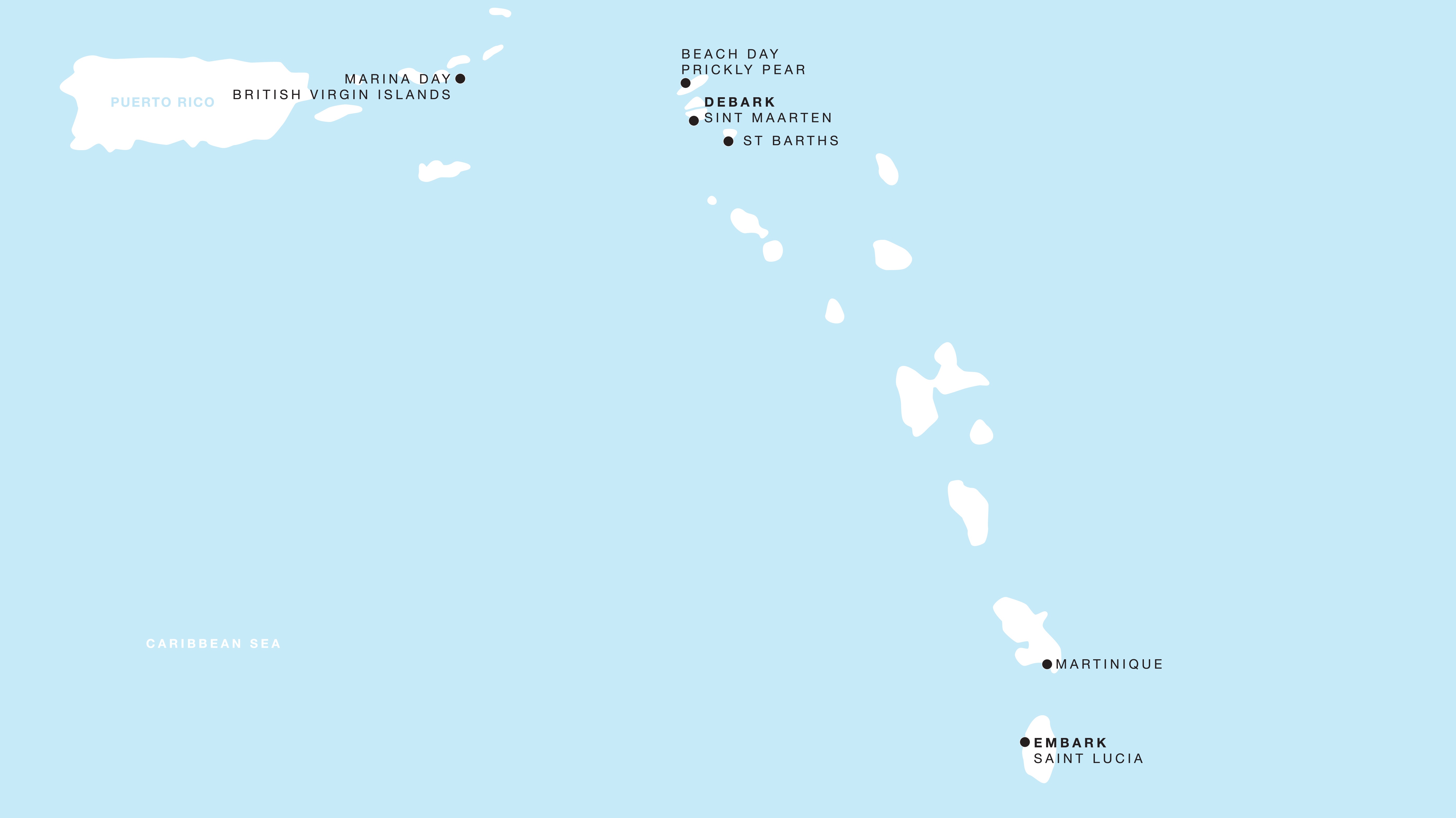 Four Seasons I Castries to Philipsburg itinerary map, December 6 to December 13, 2026, Voyage FS-I-261206-007