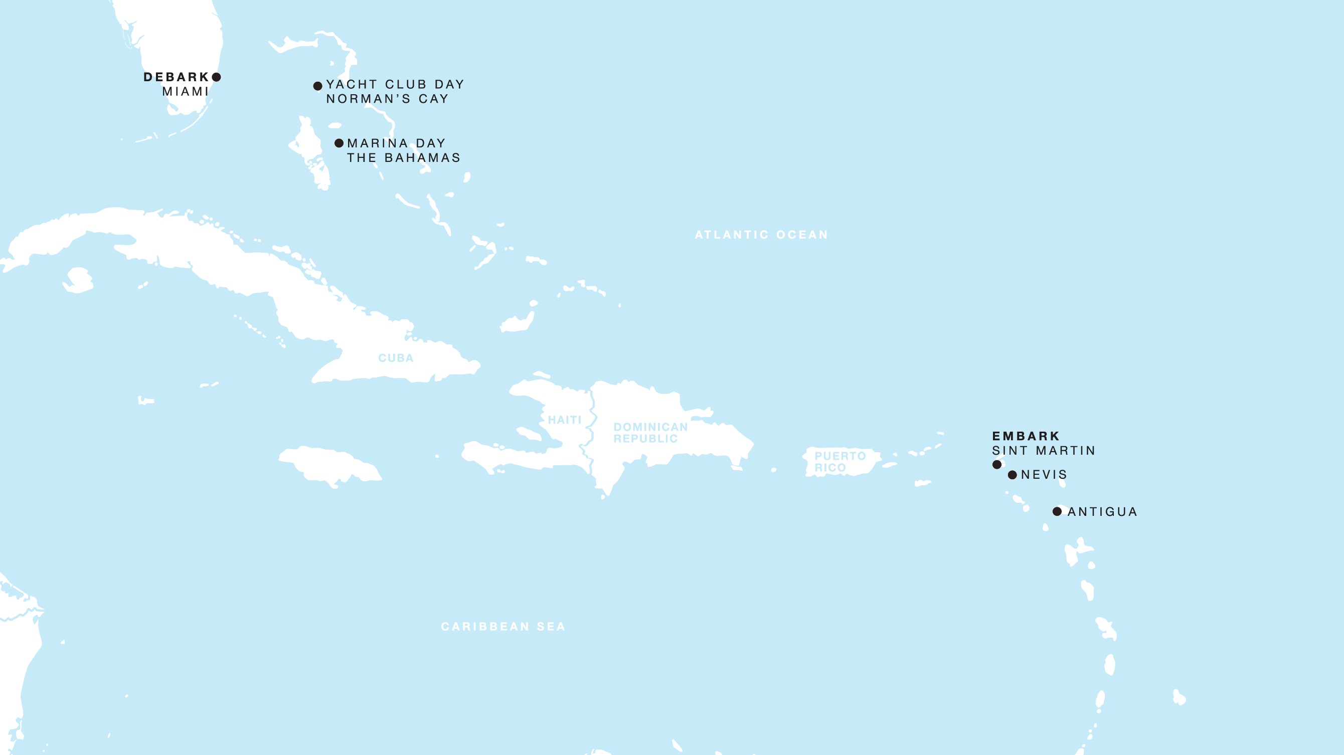 Four Seasons I Philipsburg to Miami, Florida itinerary map, December 27 to January 3, 2026, Voyage FS-I-261227-007