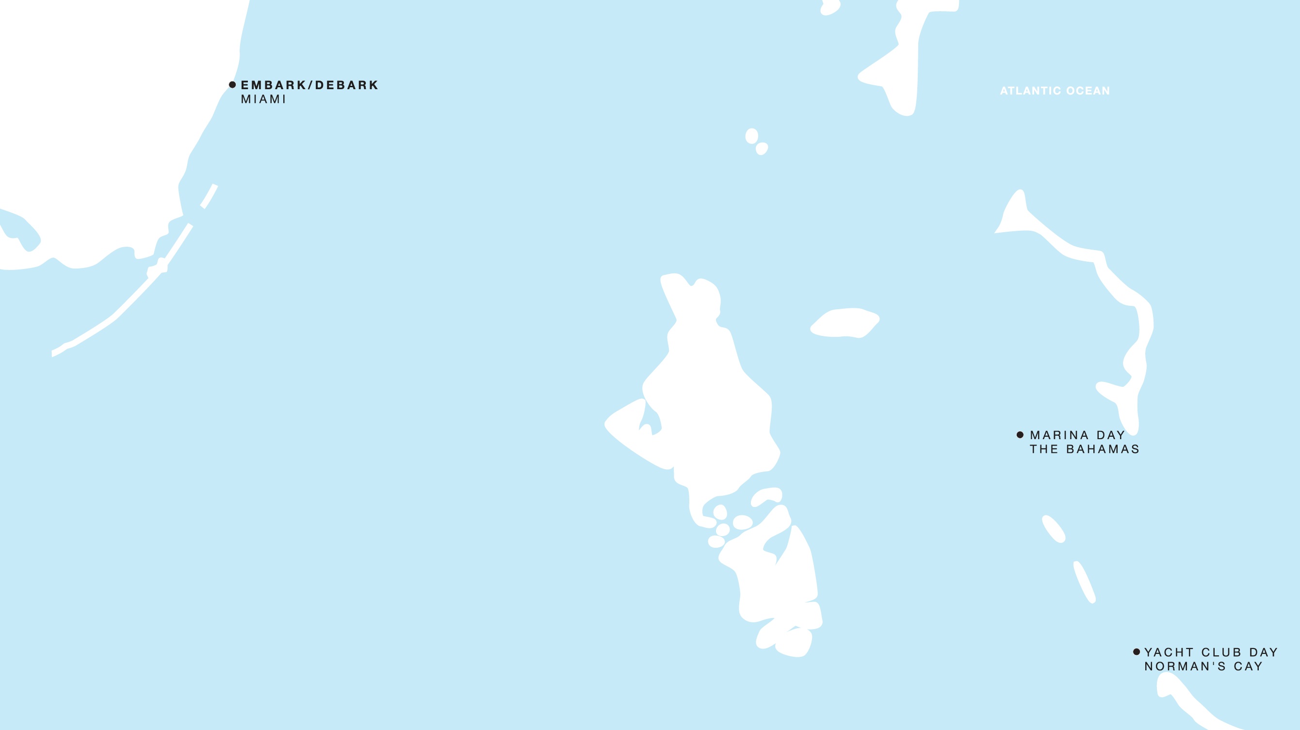 Four Seasons I Roundtrip Miami, Florida itinerary map, January 3 to January 8, 2027, Voyage FS-I-270103-005