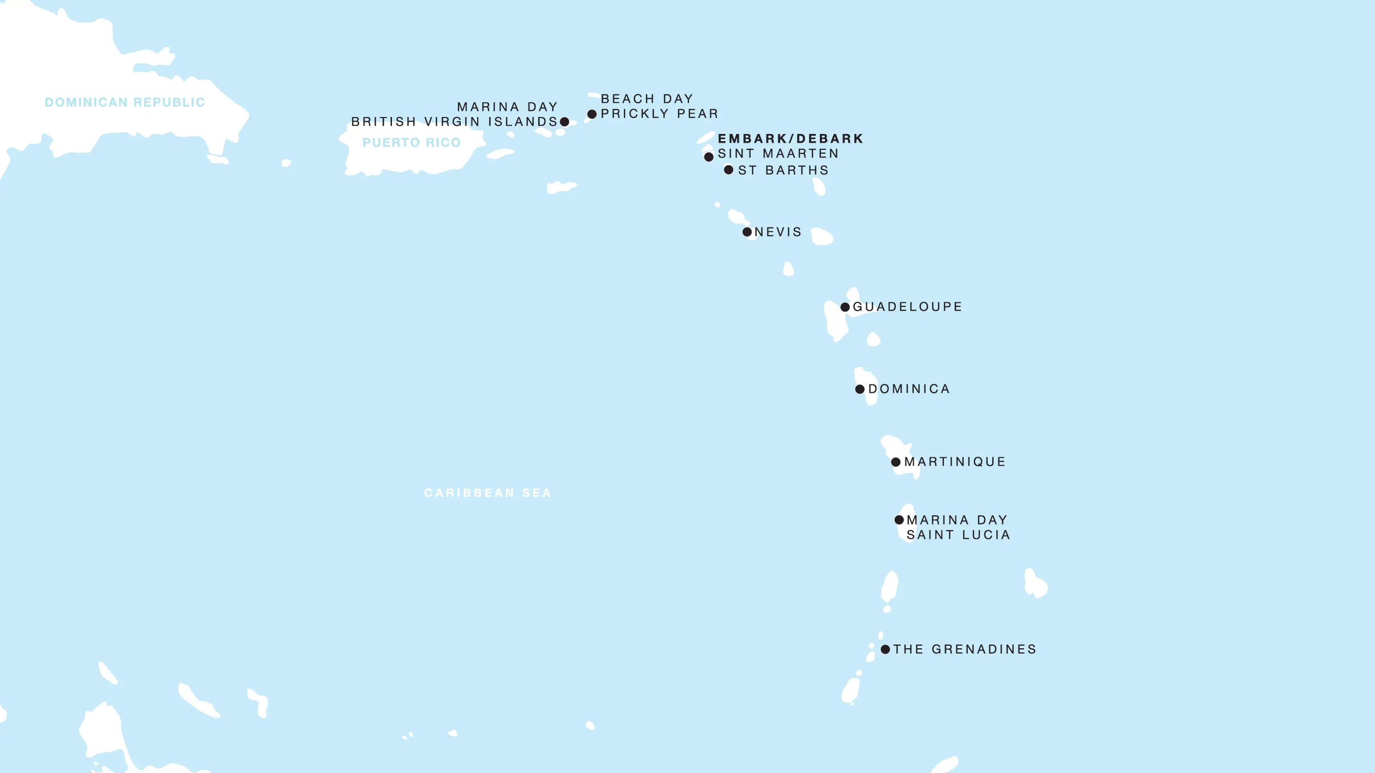 Four Seasons I Roundtrip Philipsburg itinerary map, February 14 to February 28, 2027, Voyage FS-I-270214-014
