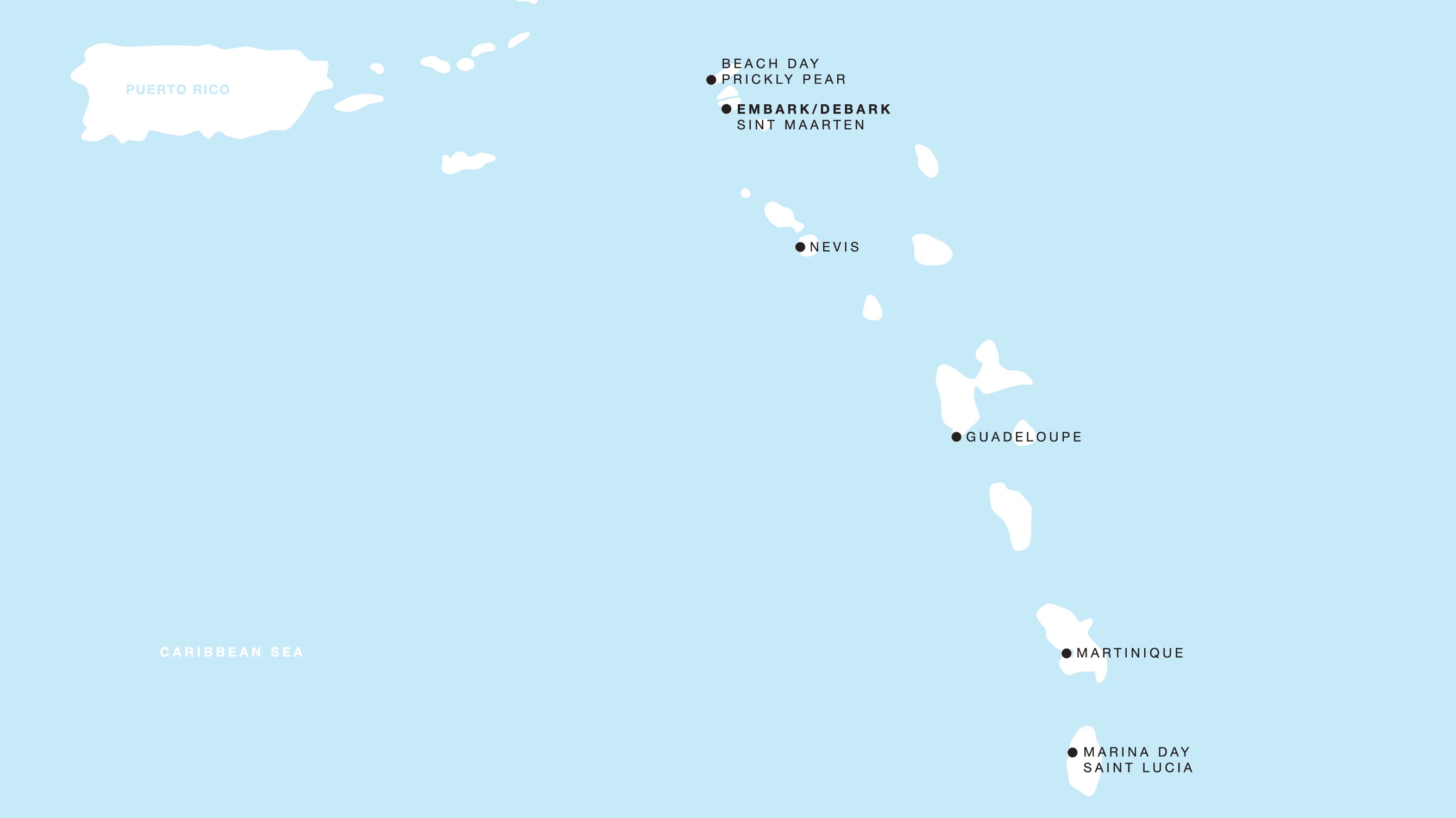 Four Seasons I Roundtrip Philipsburg itinerary map, February 21 to February 28, 2027, Voyage FS-I-270221-007