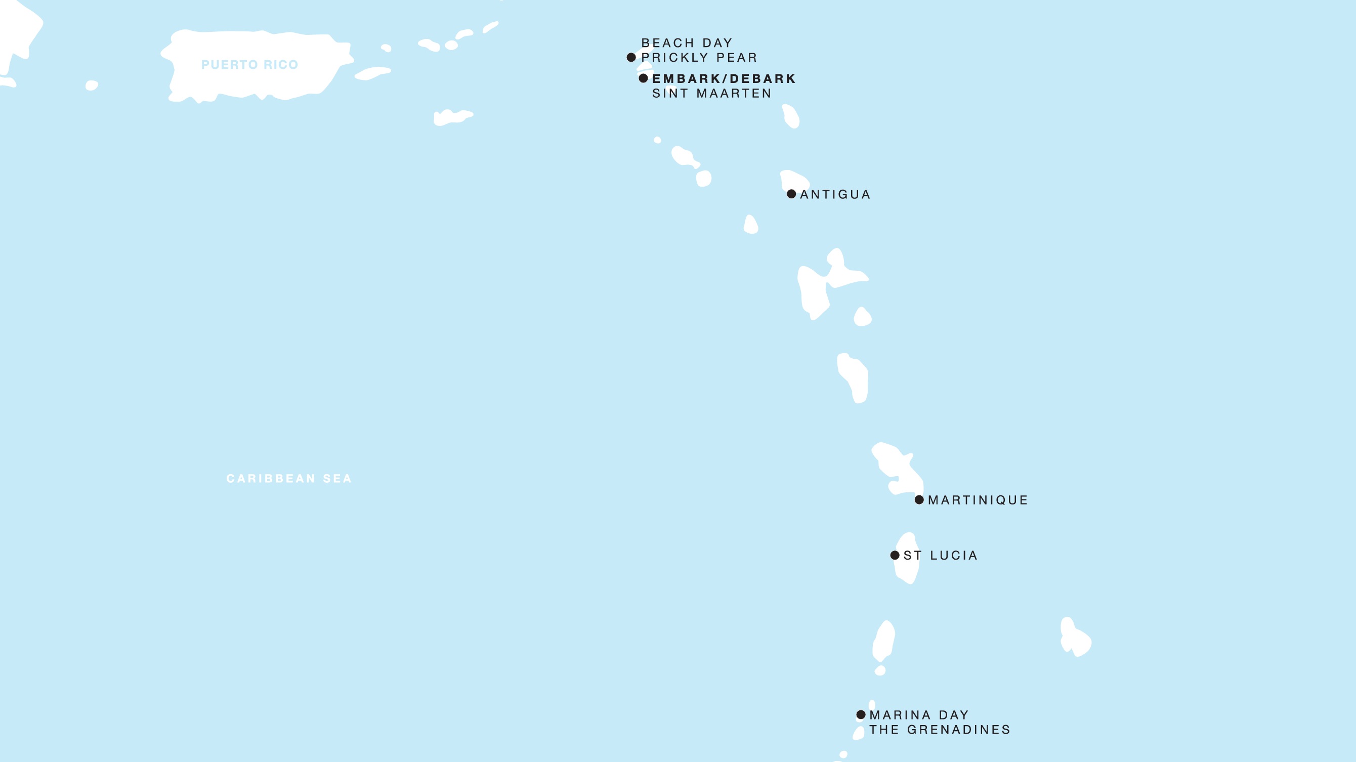 Four Seasons I Roundtrip Philipsburg itinerary map, February 28 to March 7, 2027, Voyage FS-I-270228-007
