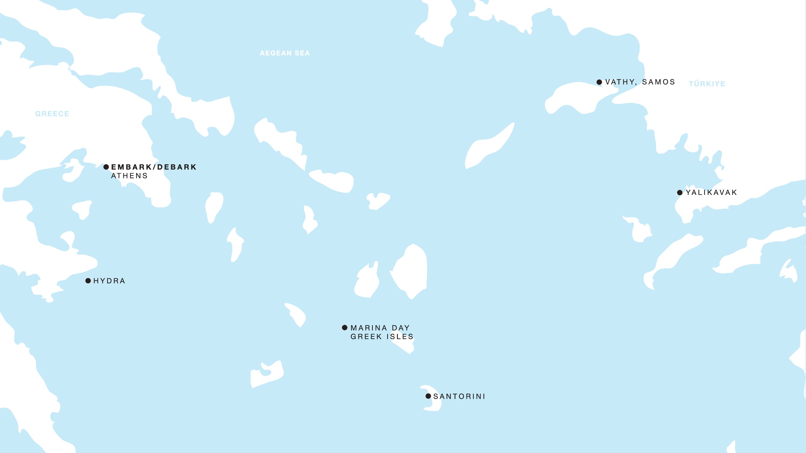 Four Seasons I Roundtrip Athens itinerary map, May 2 to May 7, 2027, Voyage FS-I-270502-005