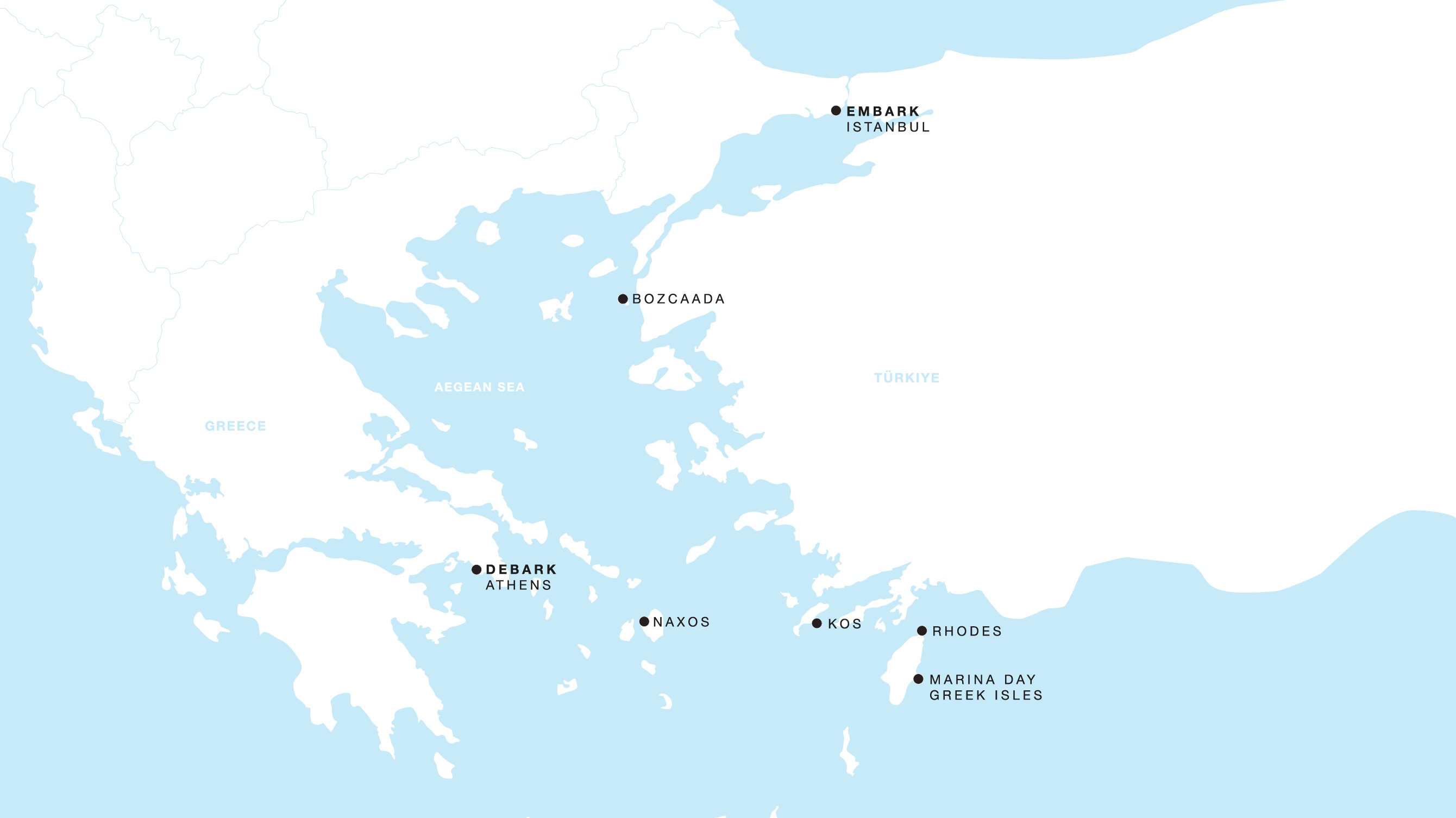 Four Seasons I Istanbul to Athens itinerary map, May 16 to May 23, 2027, Voyage FS-I-270516-007