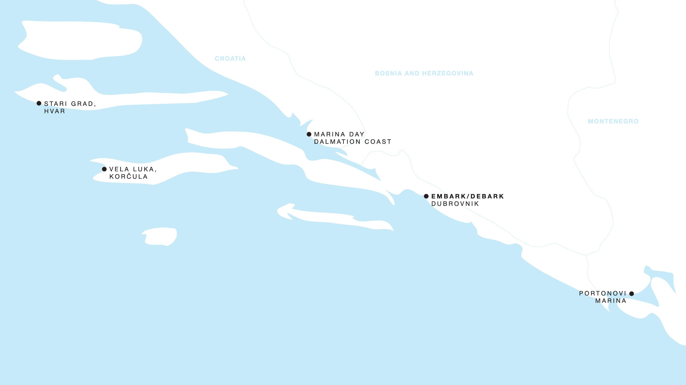 Four Seasons I Roundtrip Dubrovnik itinerary map, June 1 to June 6, 2027, Voyage FS-I-270601-005