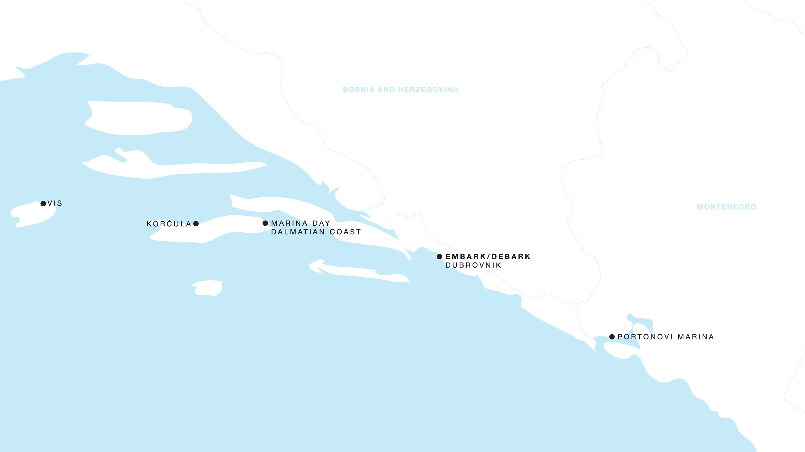 Four Seasons I Roundtrip Dubrovnik itinerary map, August 3 to August 8, 2027, Voyage FS-I-270803-005