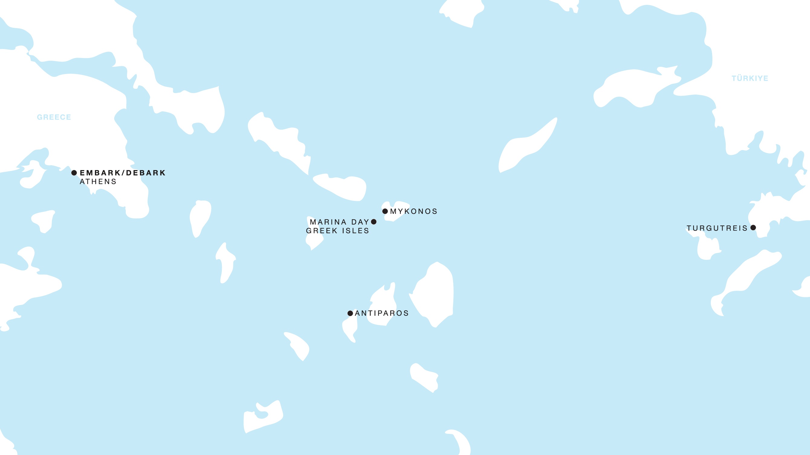 Four Seasons I Roundtrip Athens itinerary map, August 31 to September 5, 2027, Voyage FS-I-270831-005