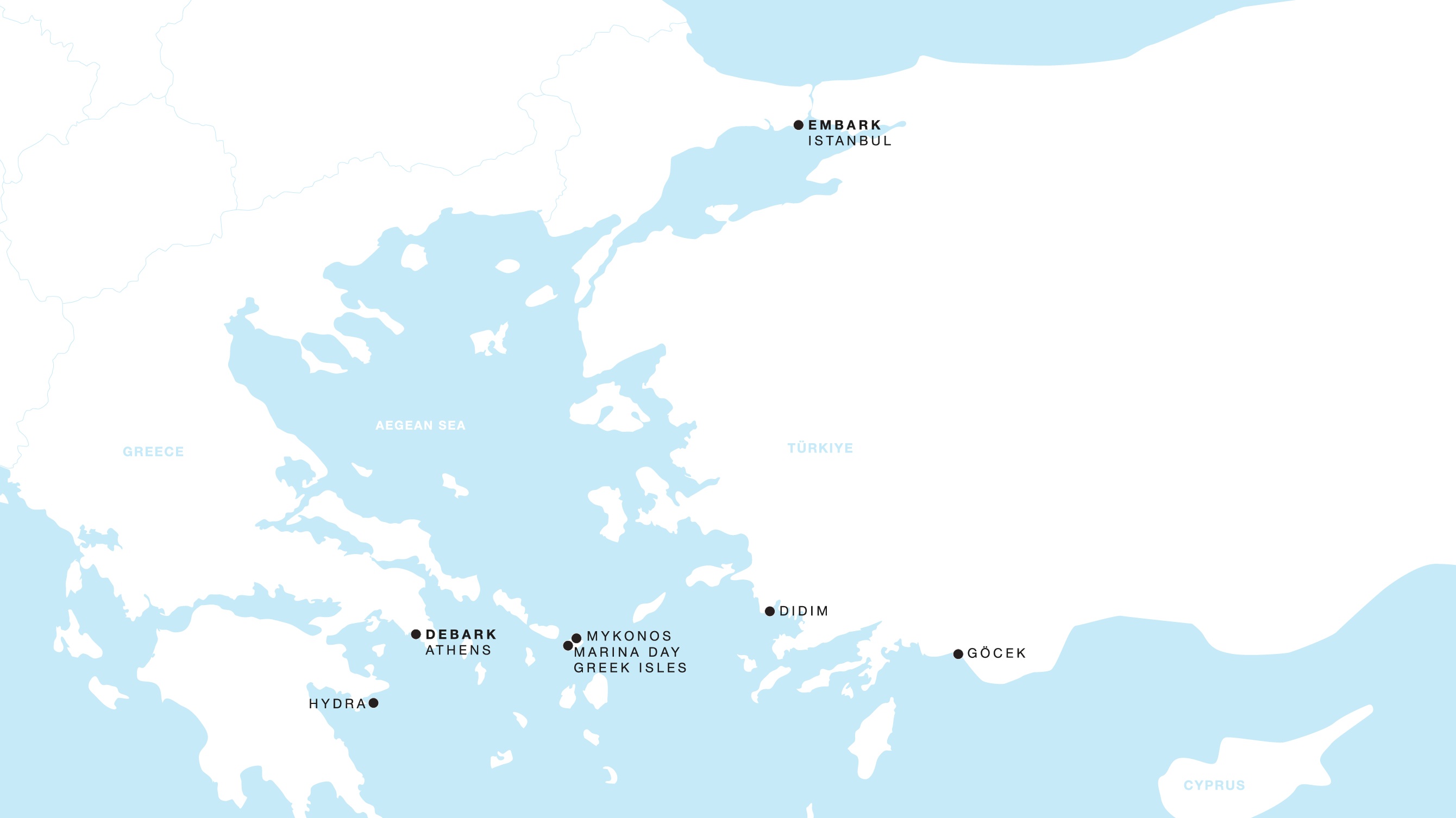 Four Seasons I Istanbul to Athens itinerary map, September 12 to September 19, 2027, Voyage FS-I-270912-007