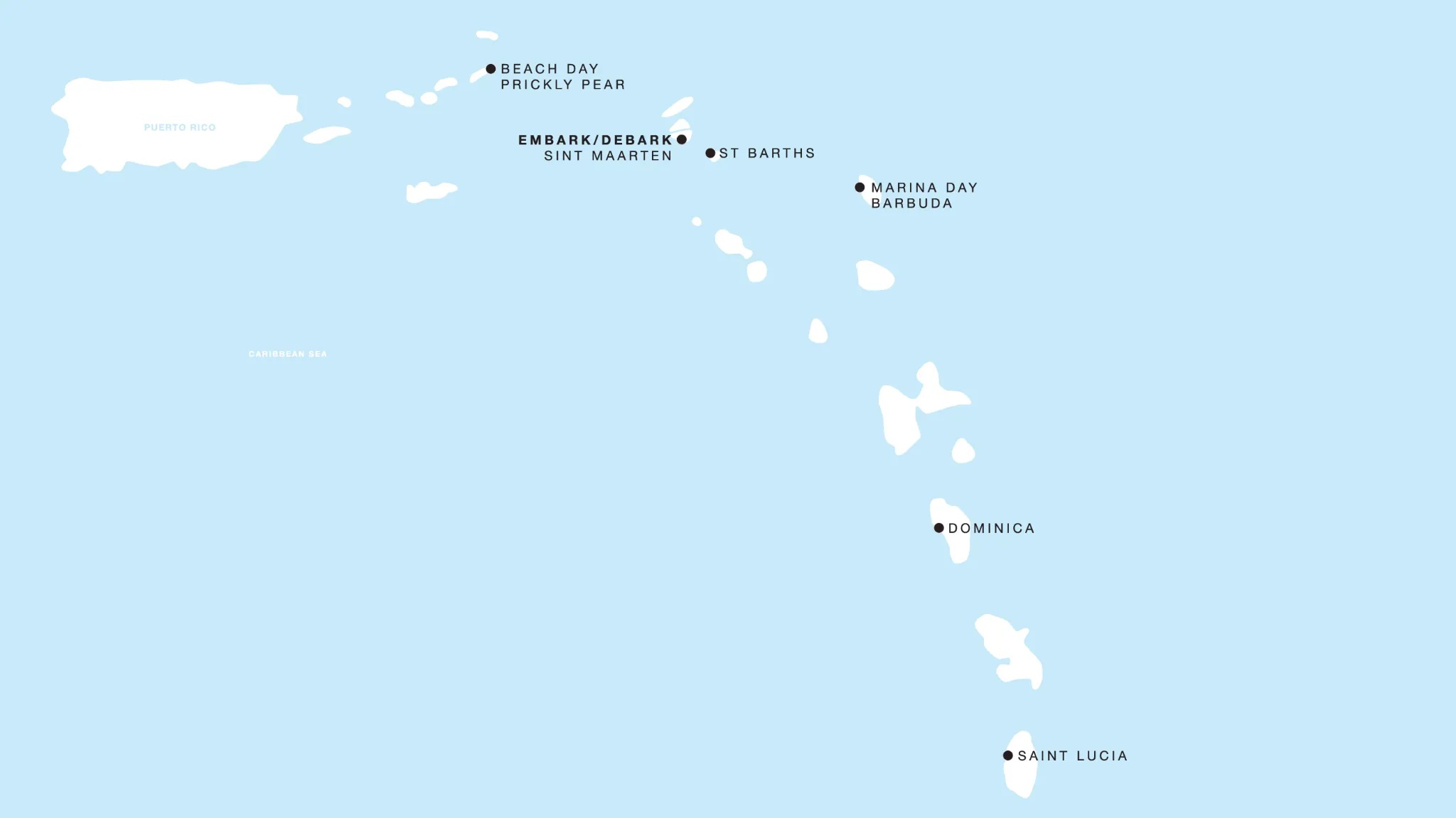 Four Seasons I Roundtrip Philipsburg itinerary map, February 6 to February 13, 2028, Voyage FS-I-280206-007