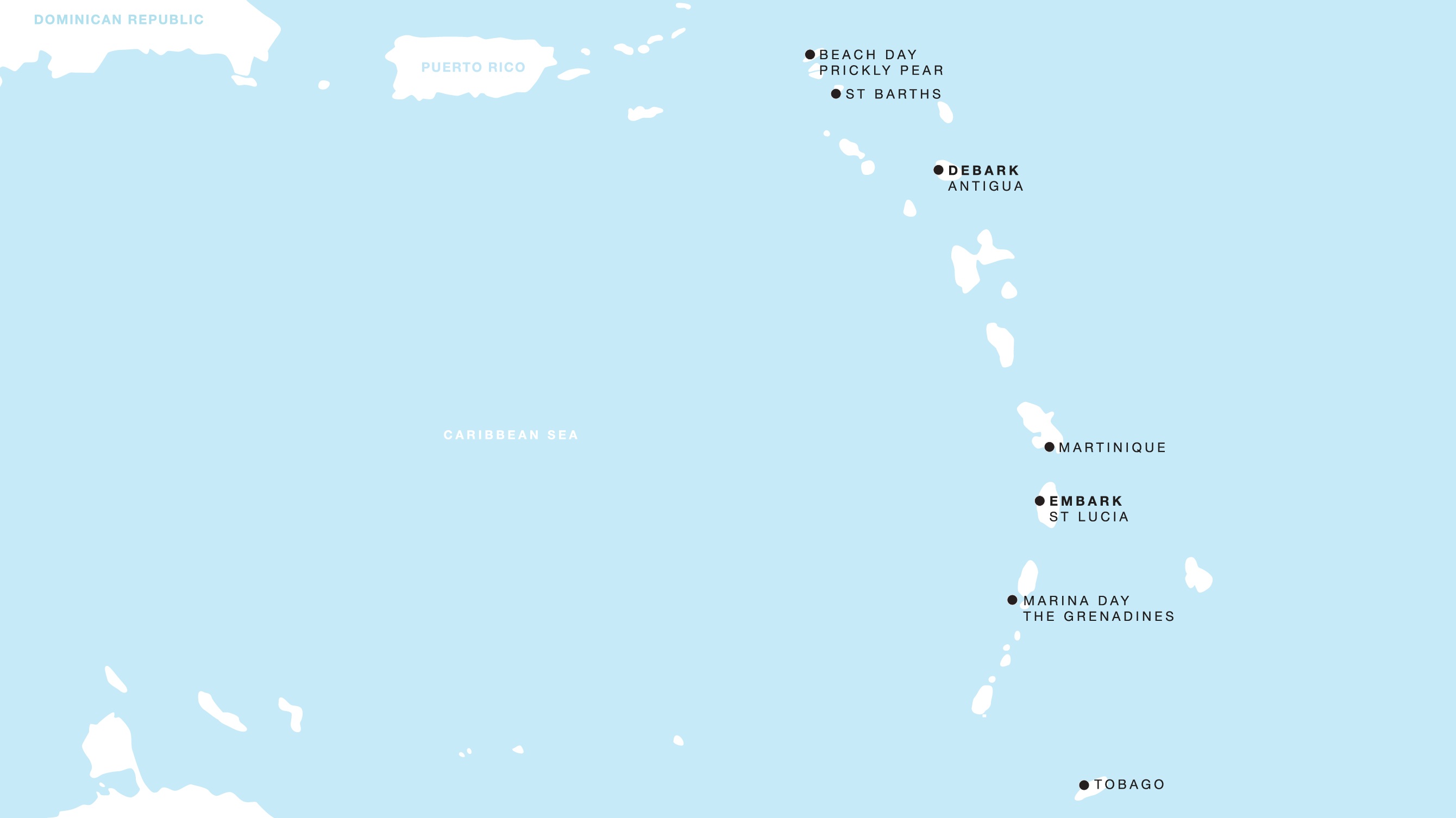 Four Seasons I Castries to Saint John's itinerary map, April 9 to April 16, 2028, Voyage FS-I-280409-007