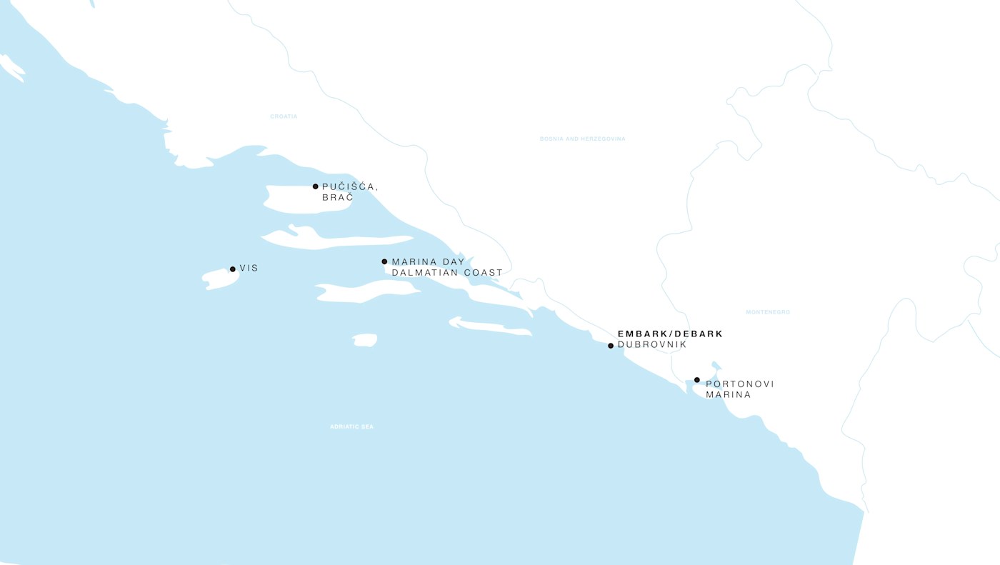 Four Seasons II Roundtrip Dubrovnik itinerary map, June 25 to June 30, 2028, Voyage FS-II-280625-05