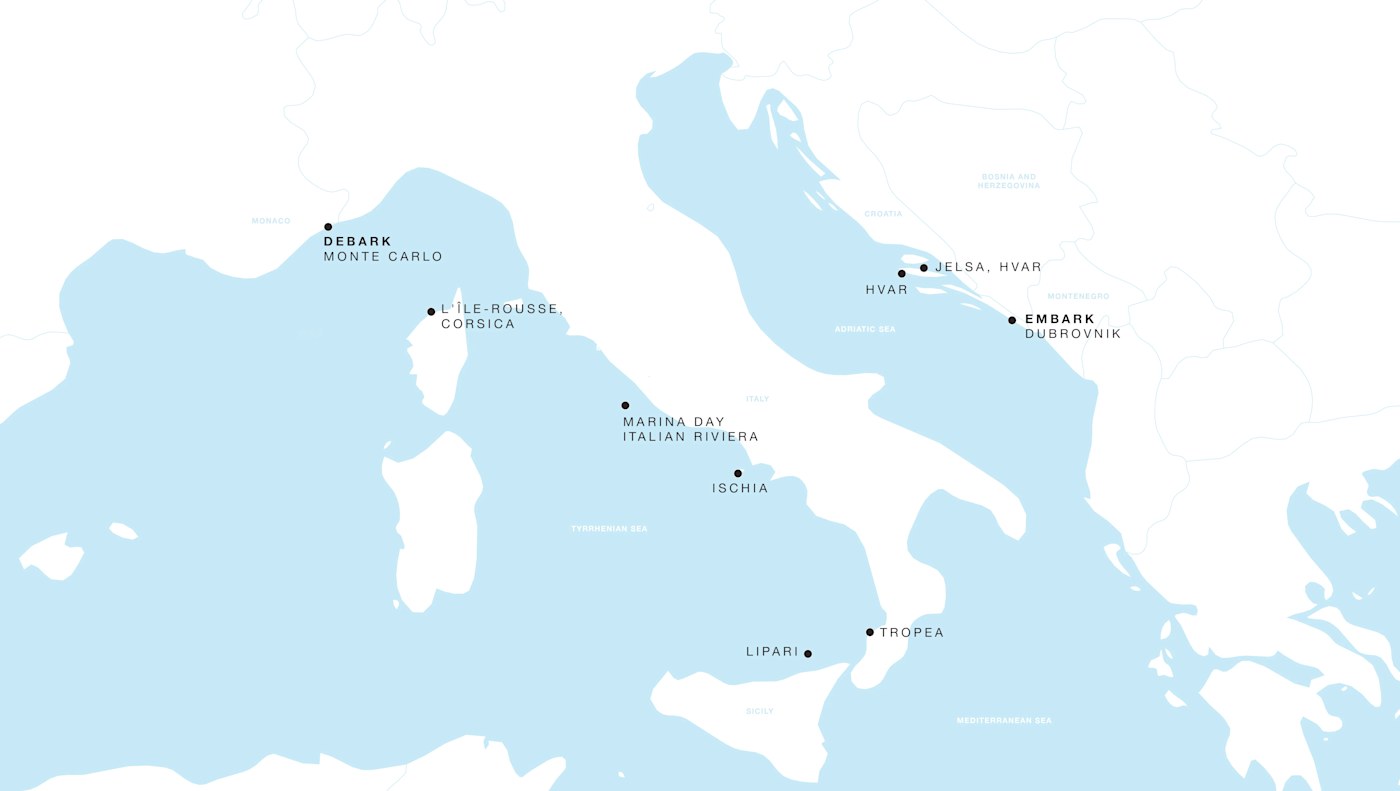 Four Seasons II Voyage FS-II-280630-09 | 9 days - Croatia to Monaco: A Riviera Passage itinerary map