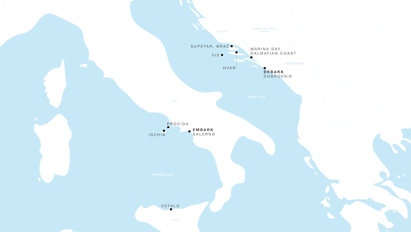 Four Seasons II Voyage FS-II-280730-09 | 9 days - Italy to Croatia: Italian Riviera & Dalmatian Coast itinerary map