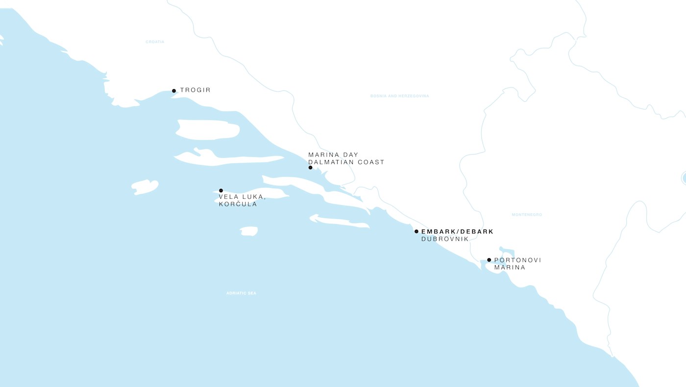 Four Seasons II Voyage FS-II-280808-05 | 5 days - Croatia Roundtrip: The Dalmatian Coast itinerary map