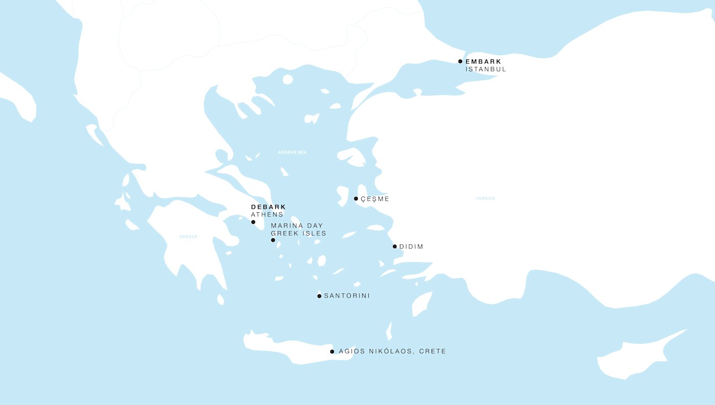 Four Seasons II Voyage FS-II-280917-07 | 7 days - Turkiye to Greece: Through the Aegean itinerary map