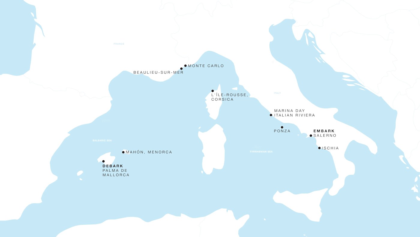 Four Seasons II Voyage FS-II-281001-09 | 9 days - Italy to Spain: The Western Mediterranean itinerary map