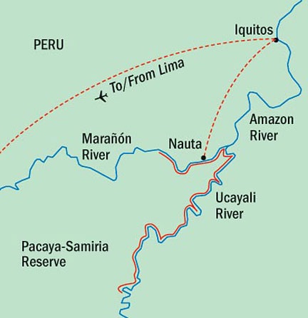 Around the World Private Jet Lindblad Expeditions Cruises Delfin 2 Map Detail Lima, Peru to Lima, Peru July 30 August 8 2022 - 10 Days