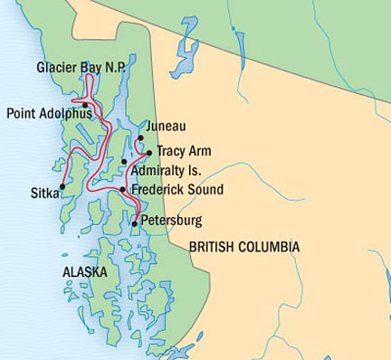 Deluxe Honeymoon Cruises Lindblad National Geographic NG Sea Bird August 22-29 2025 Sitka, AK, United States to Mendenhall Glacier, AK, United States