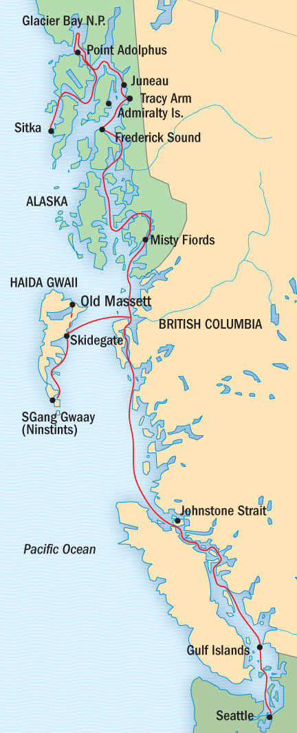 Deluxe Honeymoon Cruises Lindblad National Geographic NG Sea Bird May 2-16 2025 Seattle, WA, United States to Seattle, WA, United States