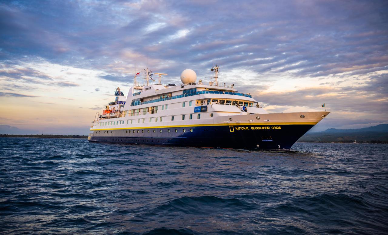 National Geographic Orion anchored in the Java Sea