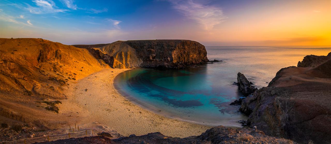 A cove and volcanic coastline in Lanzarote, Spain