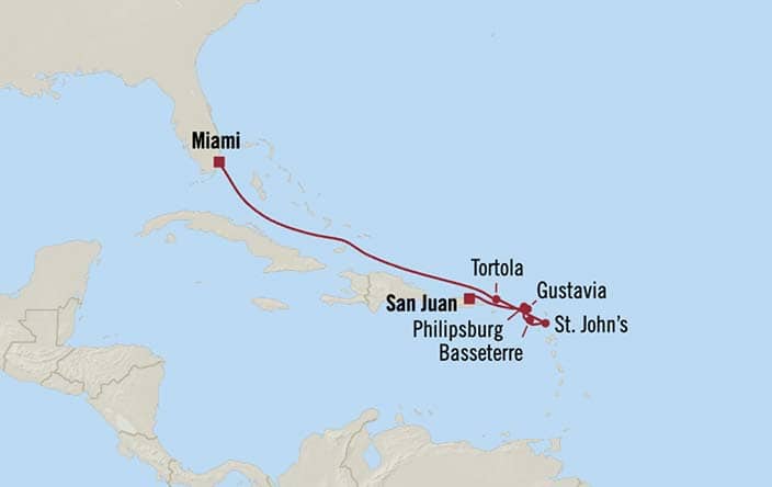  Itinerary Map for Oceania Cruises Allura Voyage ID ALU270219